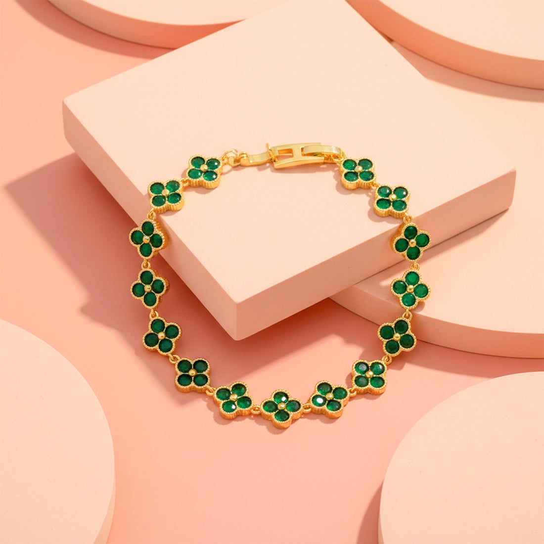 Green Enamel Clover Luxury Bracelet