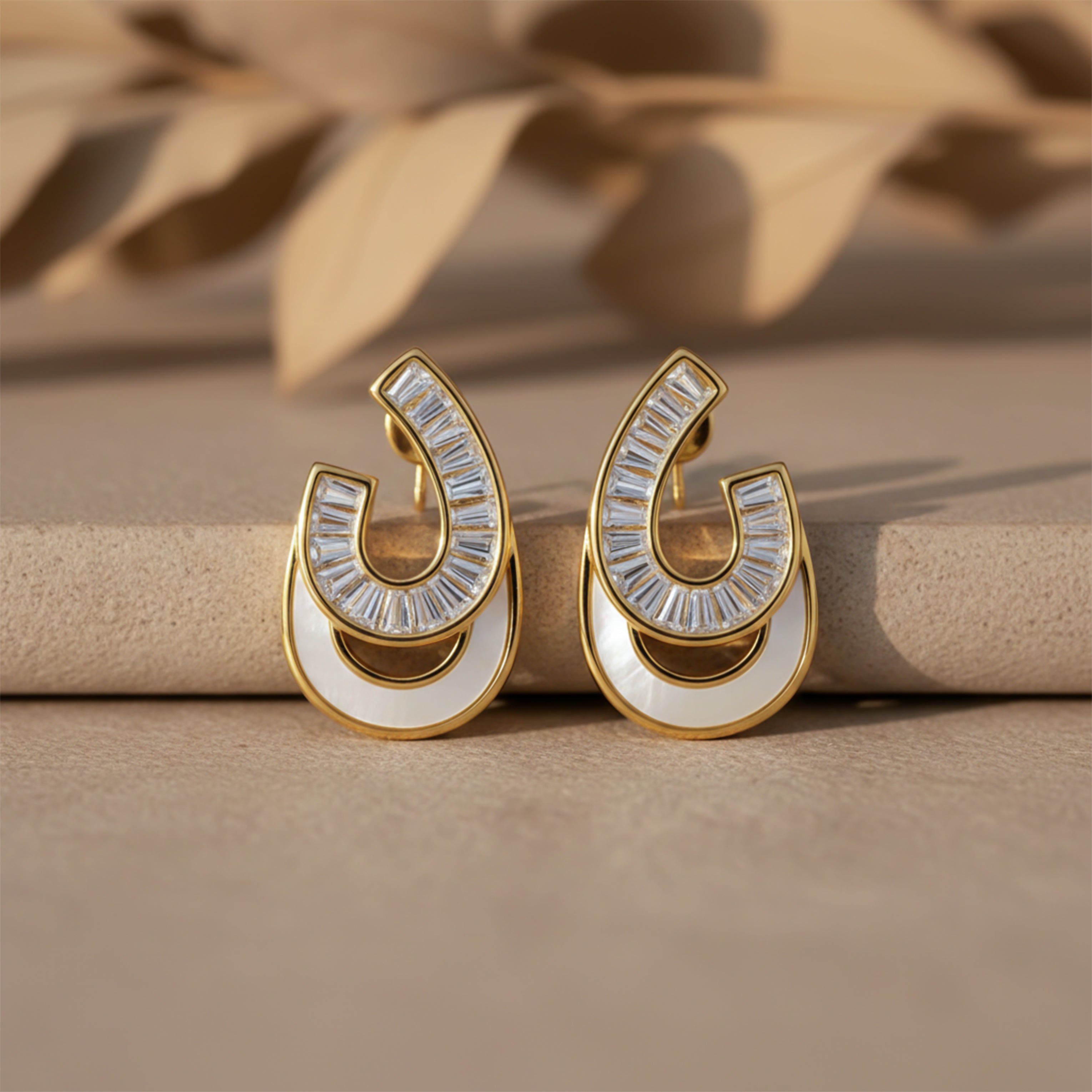 Zircon Arc Statement Earrings