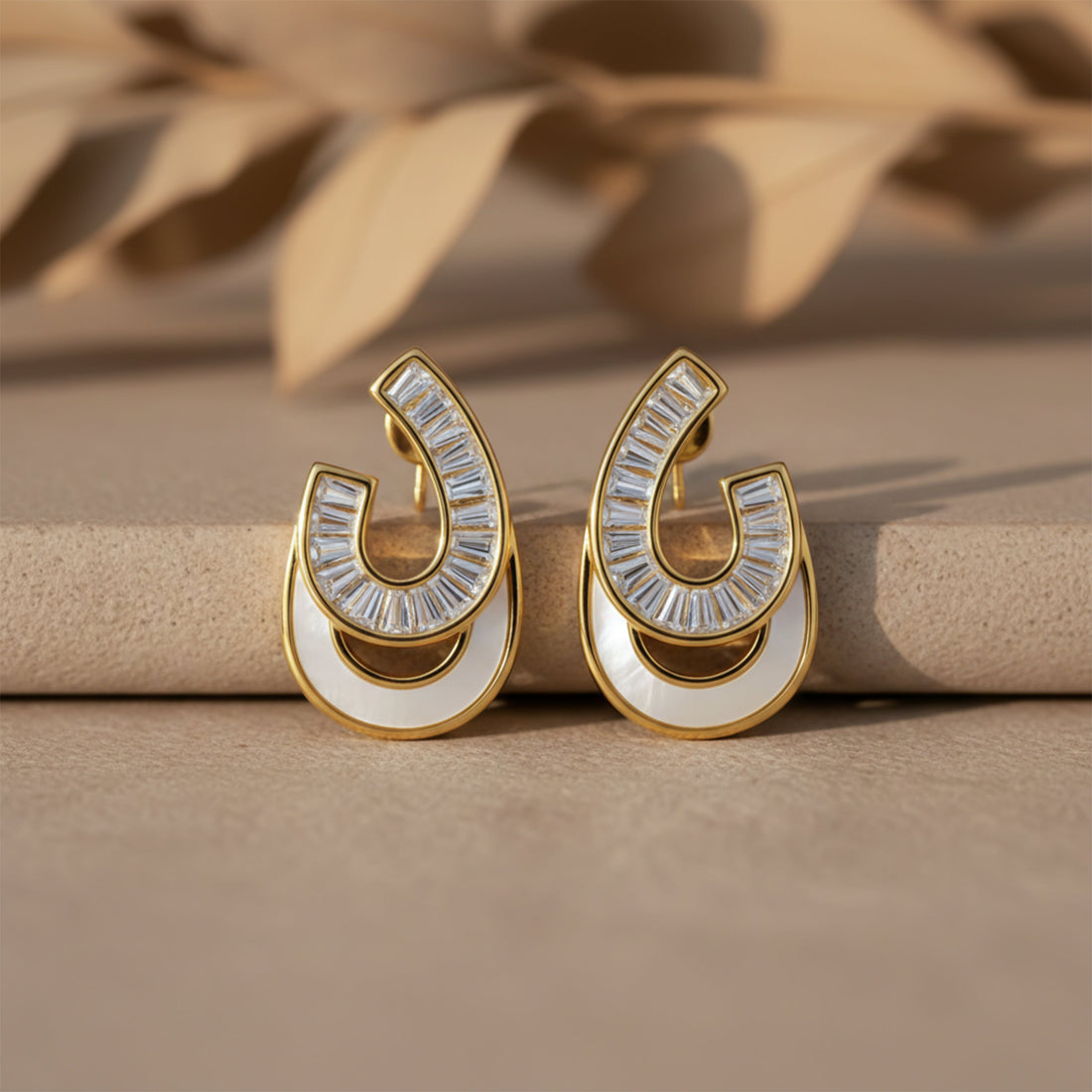 Zircon Arc Statement Earrings