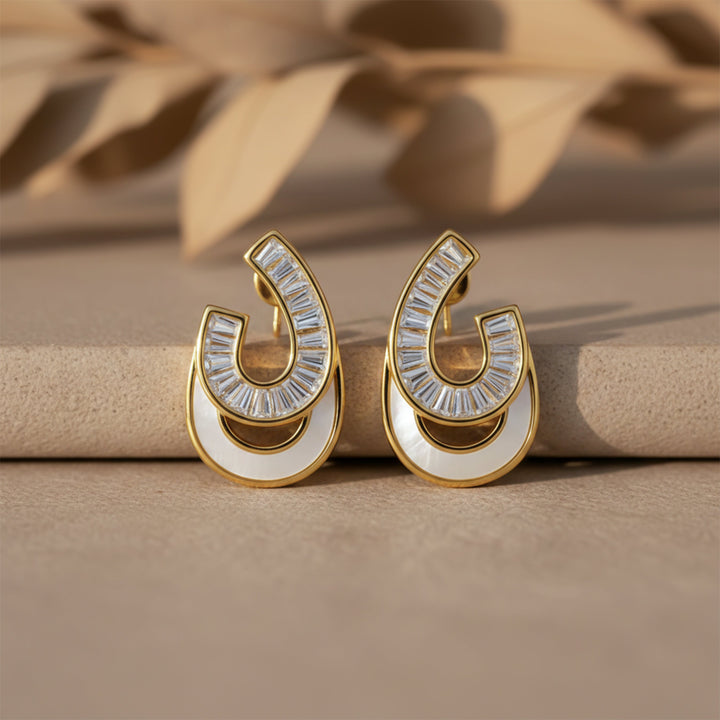 Zircon Arc Statement Earrings