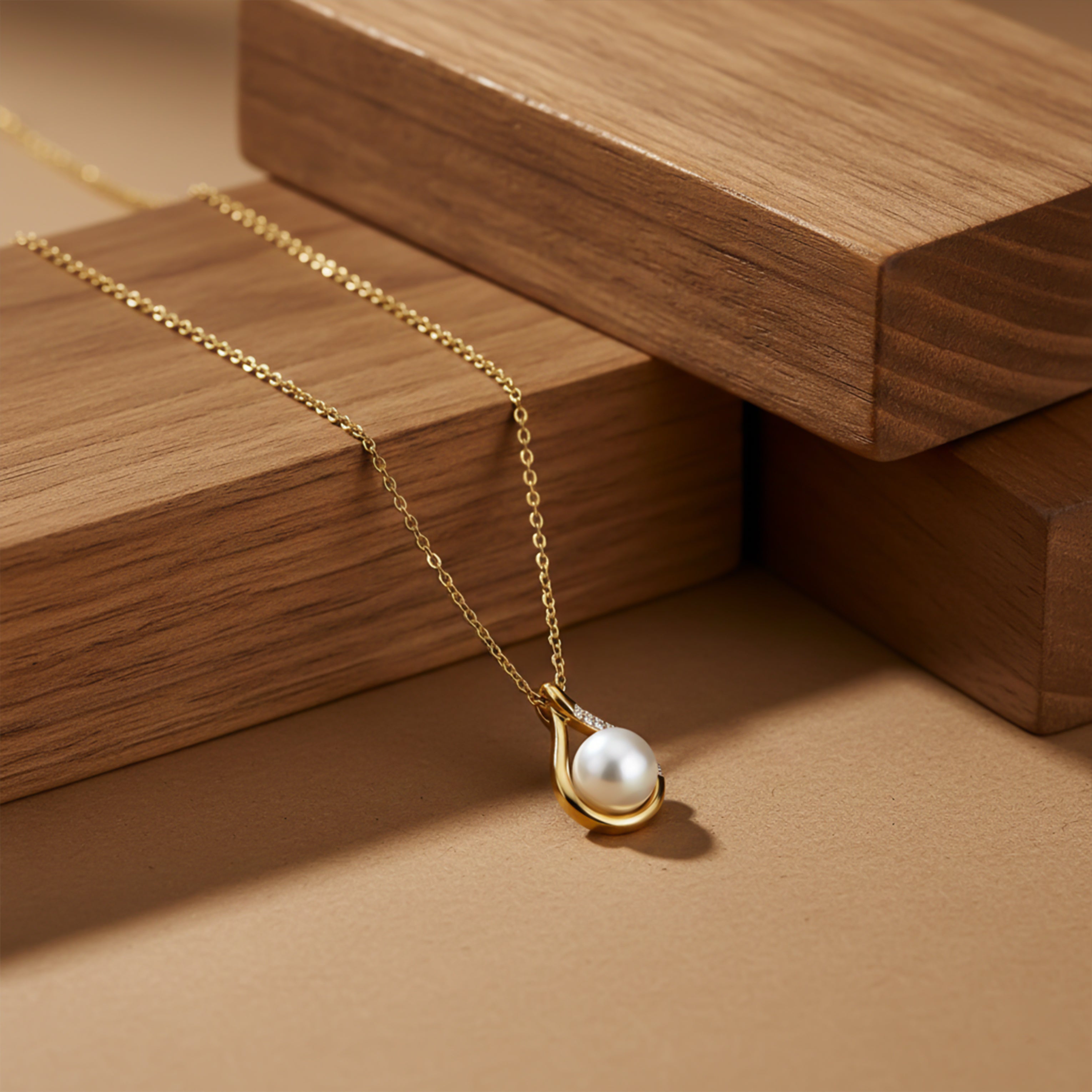 Teardrop Pearl Pendant Necklace