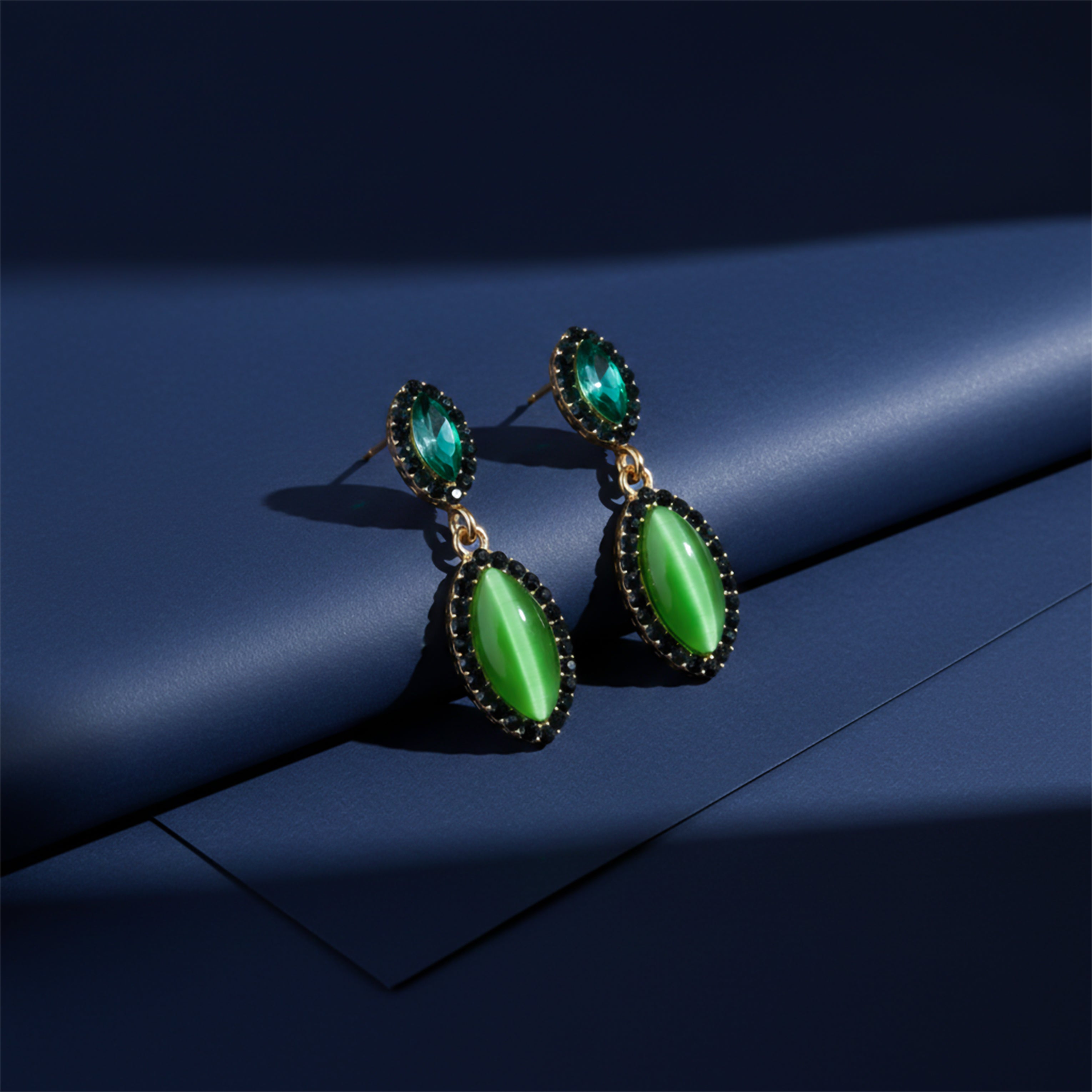 Green Radiance Drop Earrings