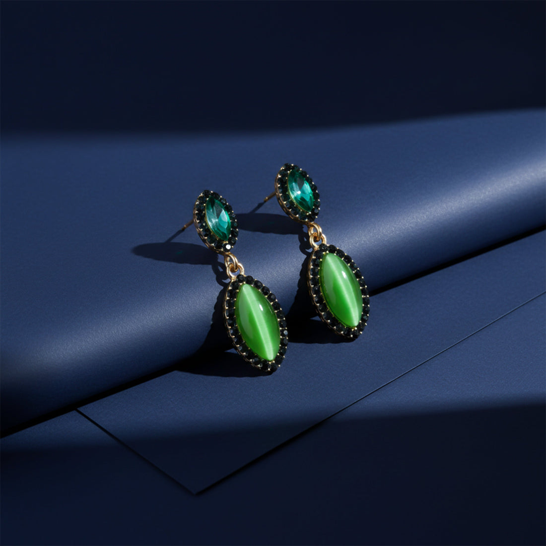 Green Radiance Drop Earrings