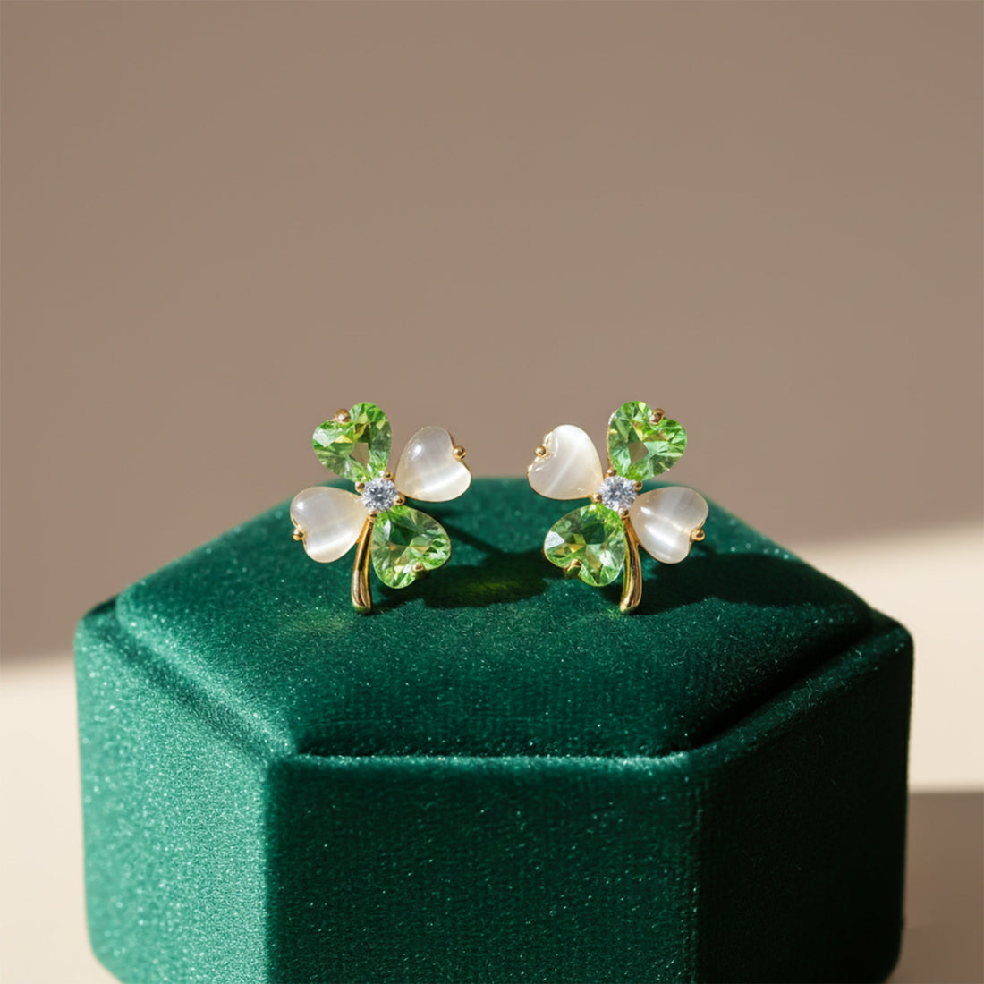 Verdant Elegance Clover Earrings