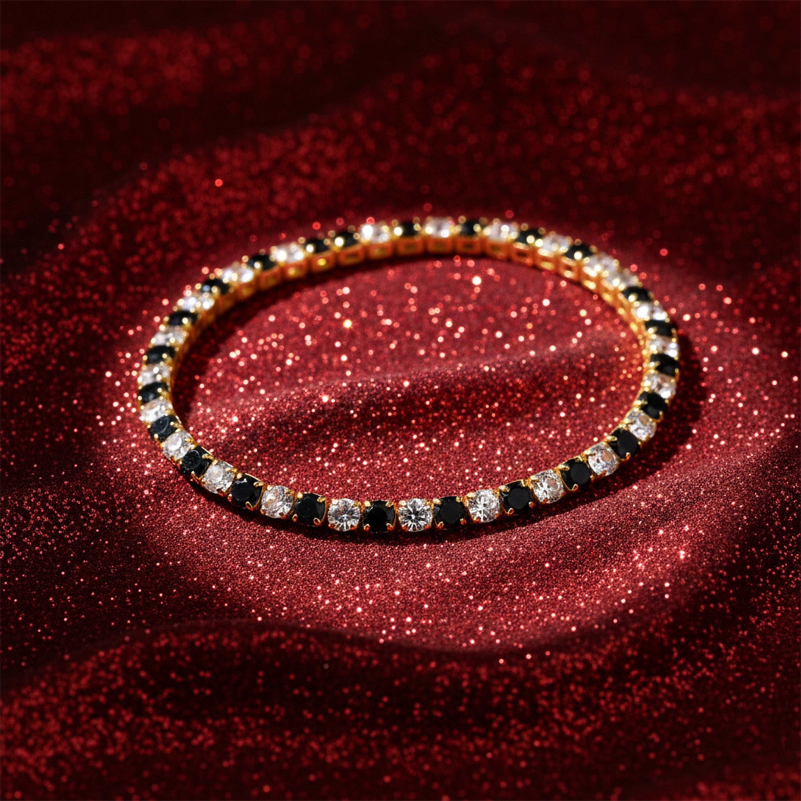 Black & Gold Imperial Tennis Bracelet