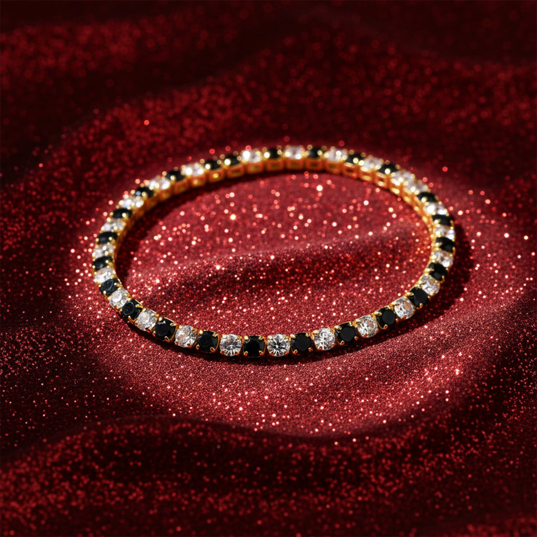 Black & Gold Imperial Tennis Bracelet