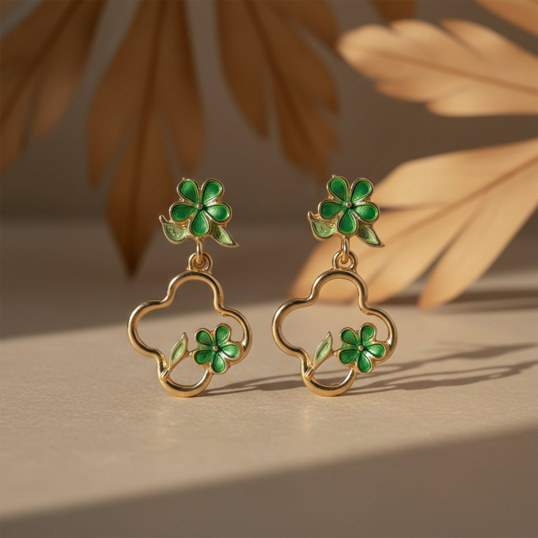 Green Blossom Luxe Earrings