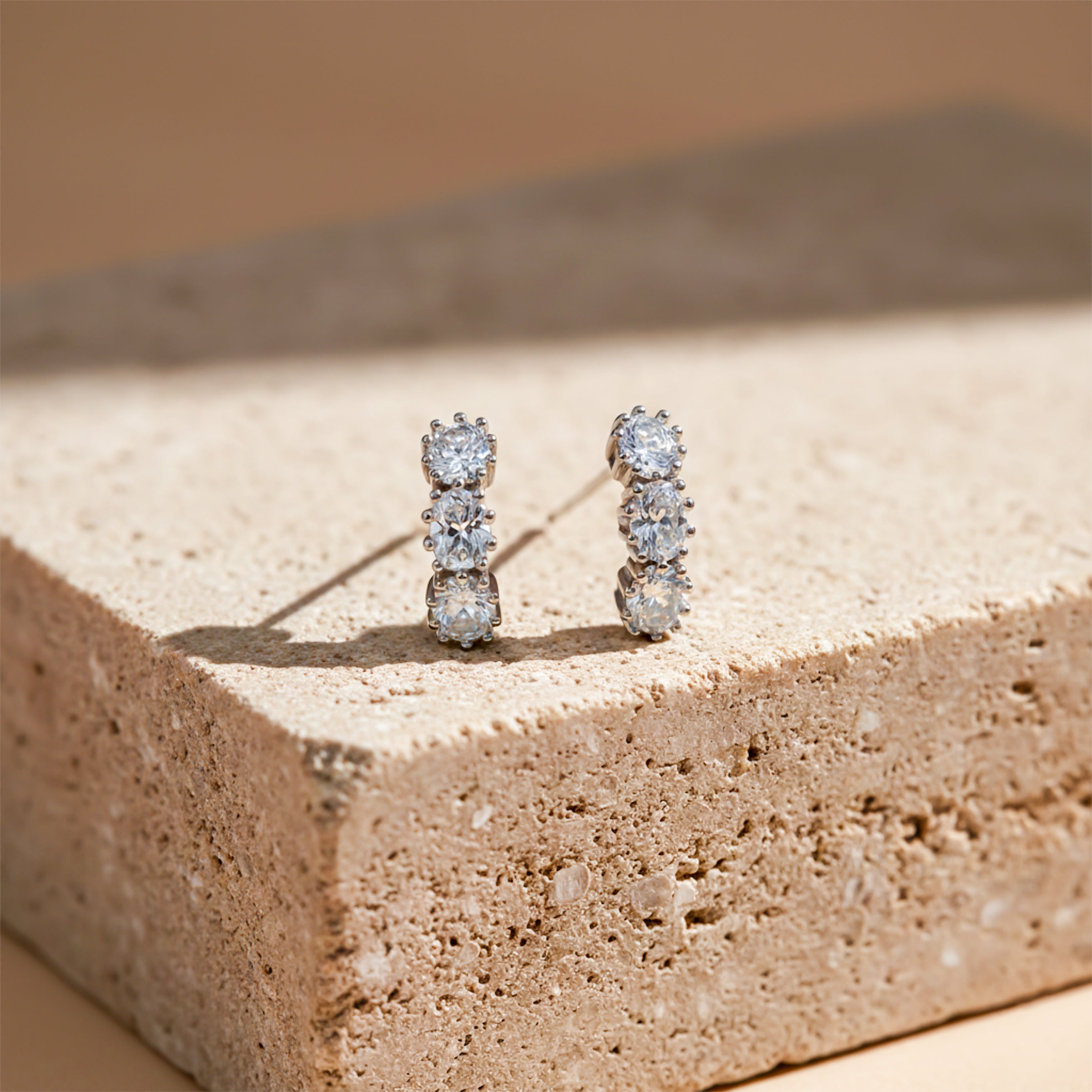 Eterna Glow Triple Diamond Hoops