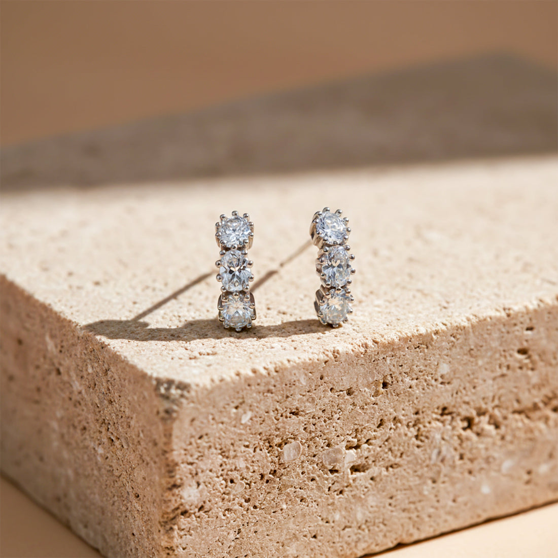 Eterna Glow Triple Diamond Hoops