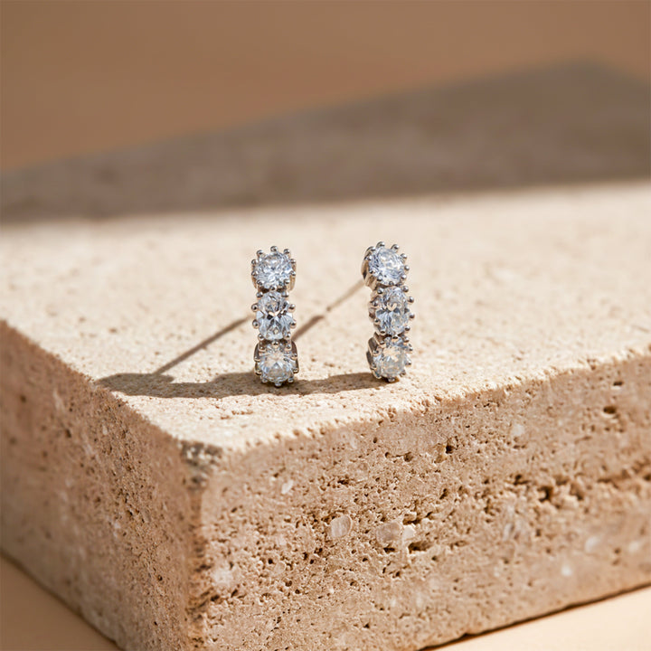 Eterna Glow Triple Diamond Hoops