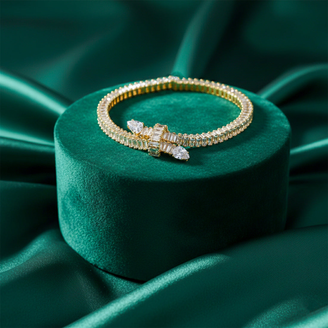 Infinity Ribbon Diamond Tennis Bracelet