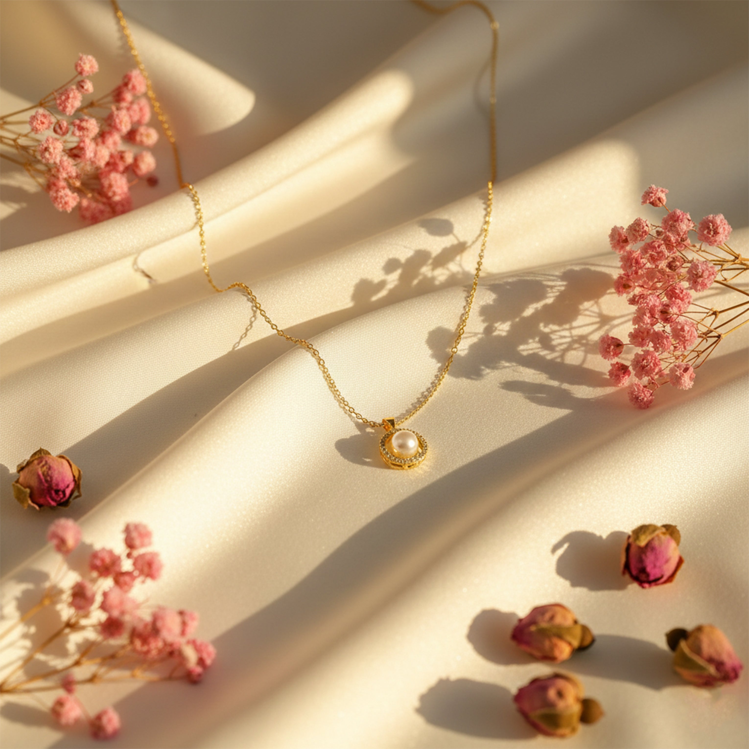 Classic Pearl & Gold Chain Necklace