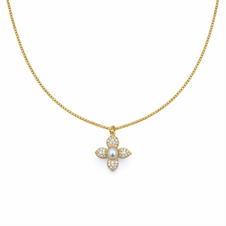 Classic Gold Pearl Blossom Necklace