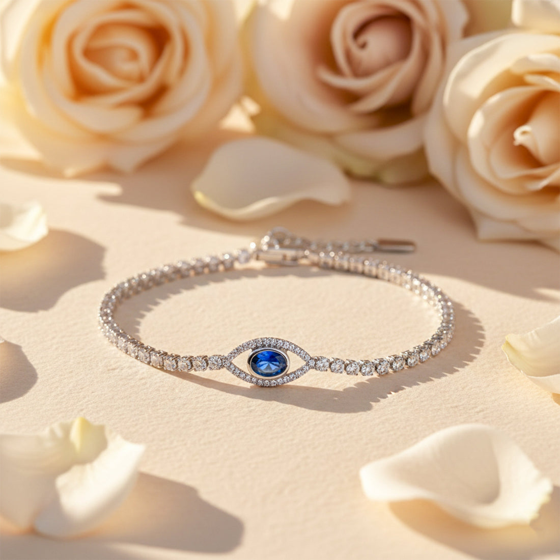 Blue Sapphire Evil Eye Bracelet