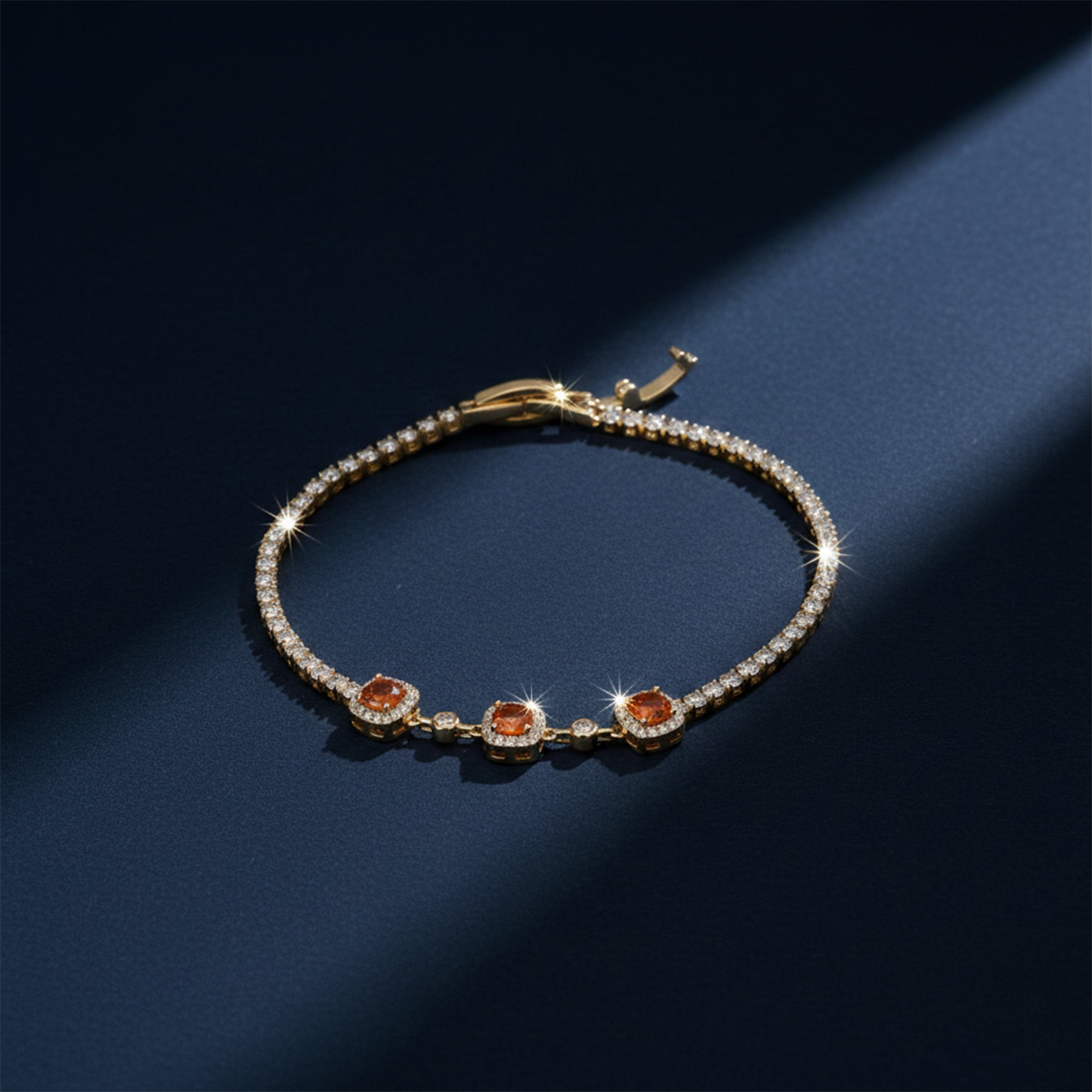 Majestic Ruby Halo Tennis Bracelet
