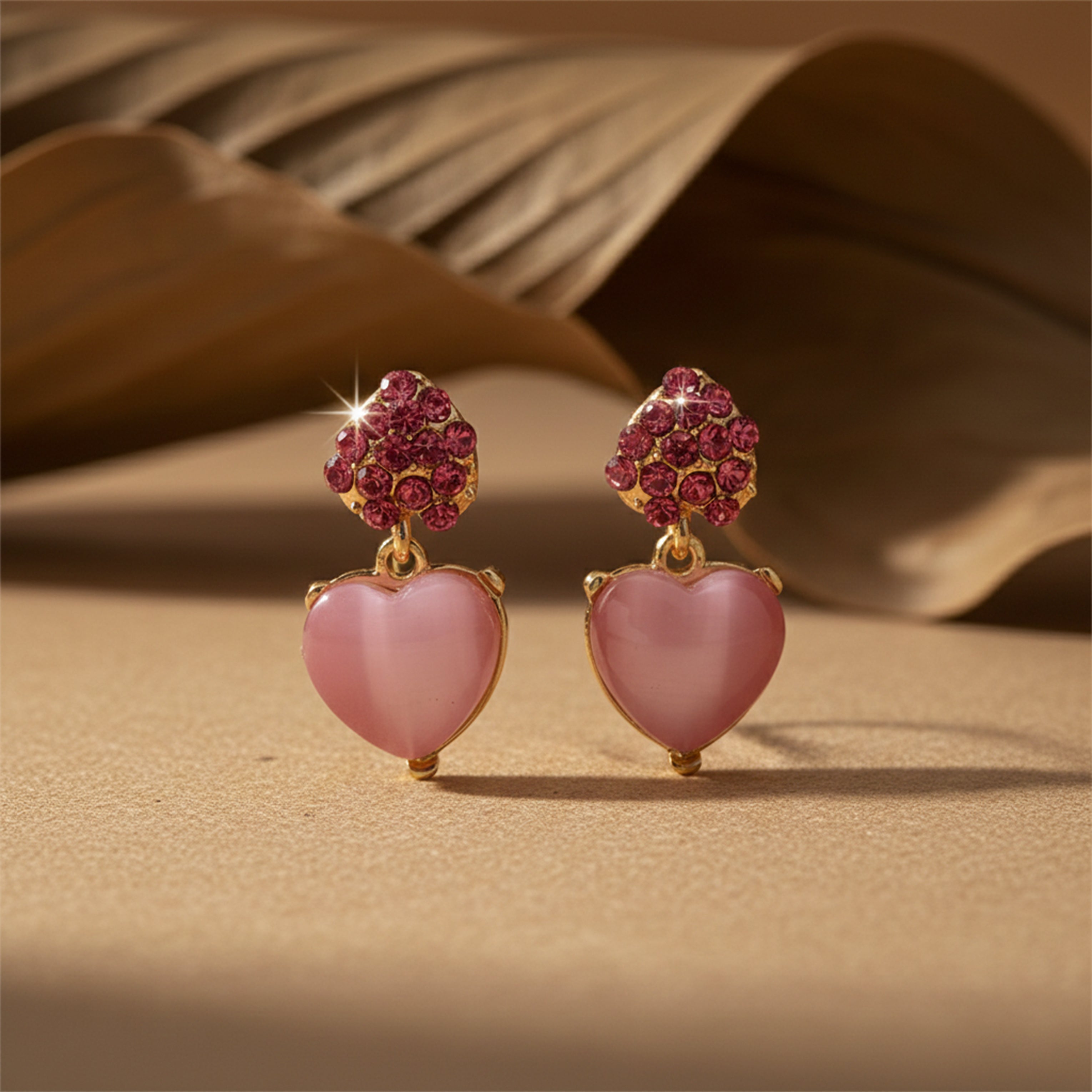 Romantic Blush Heart Earrings