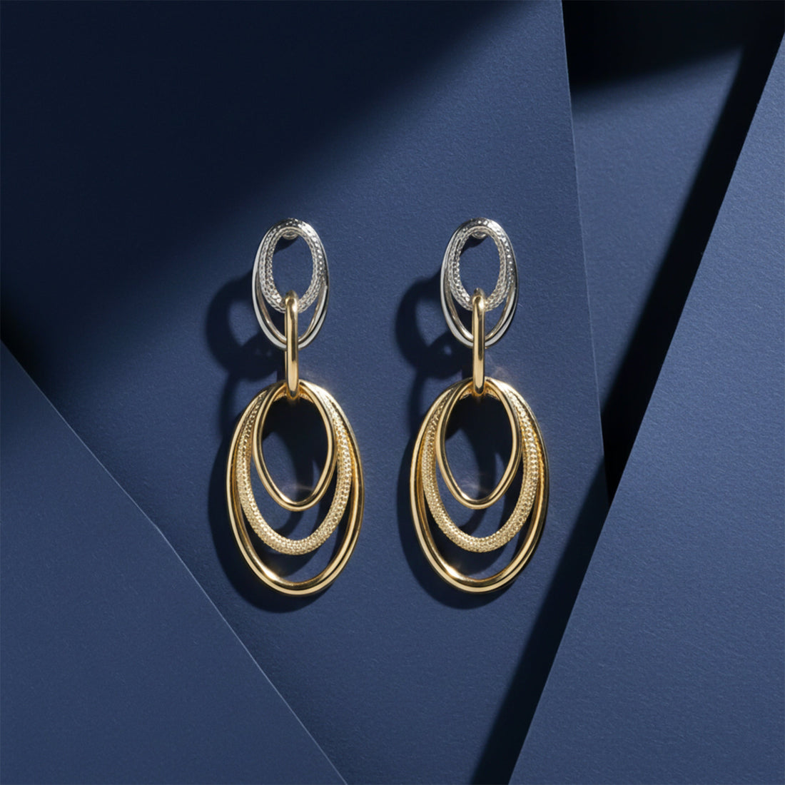 Aurora Luxe Double Oval Drop Earrings