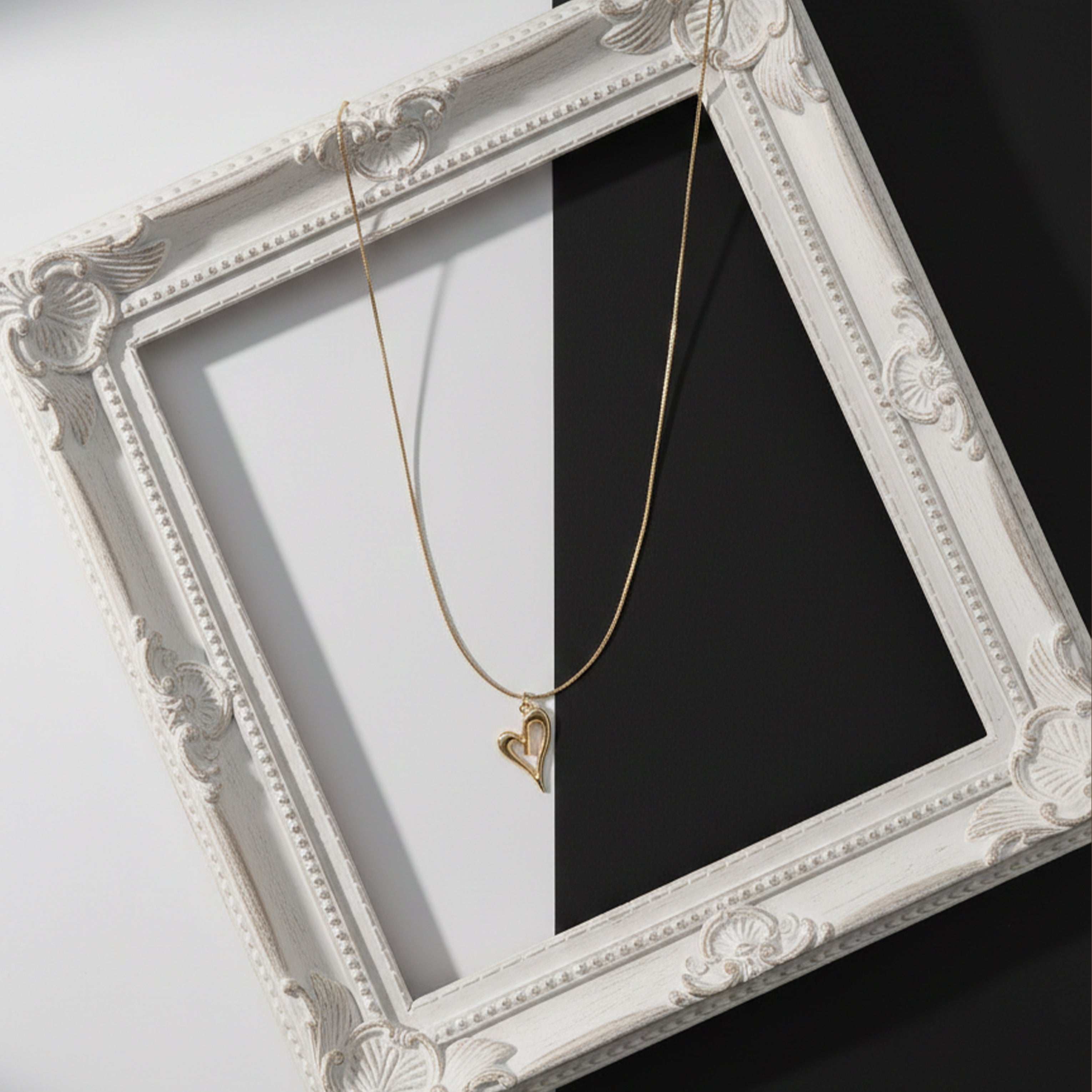 Romantic Gold Heart Pendant Necklace