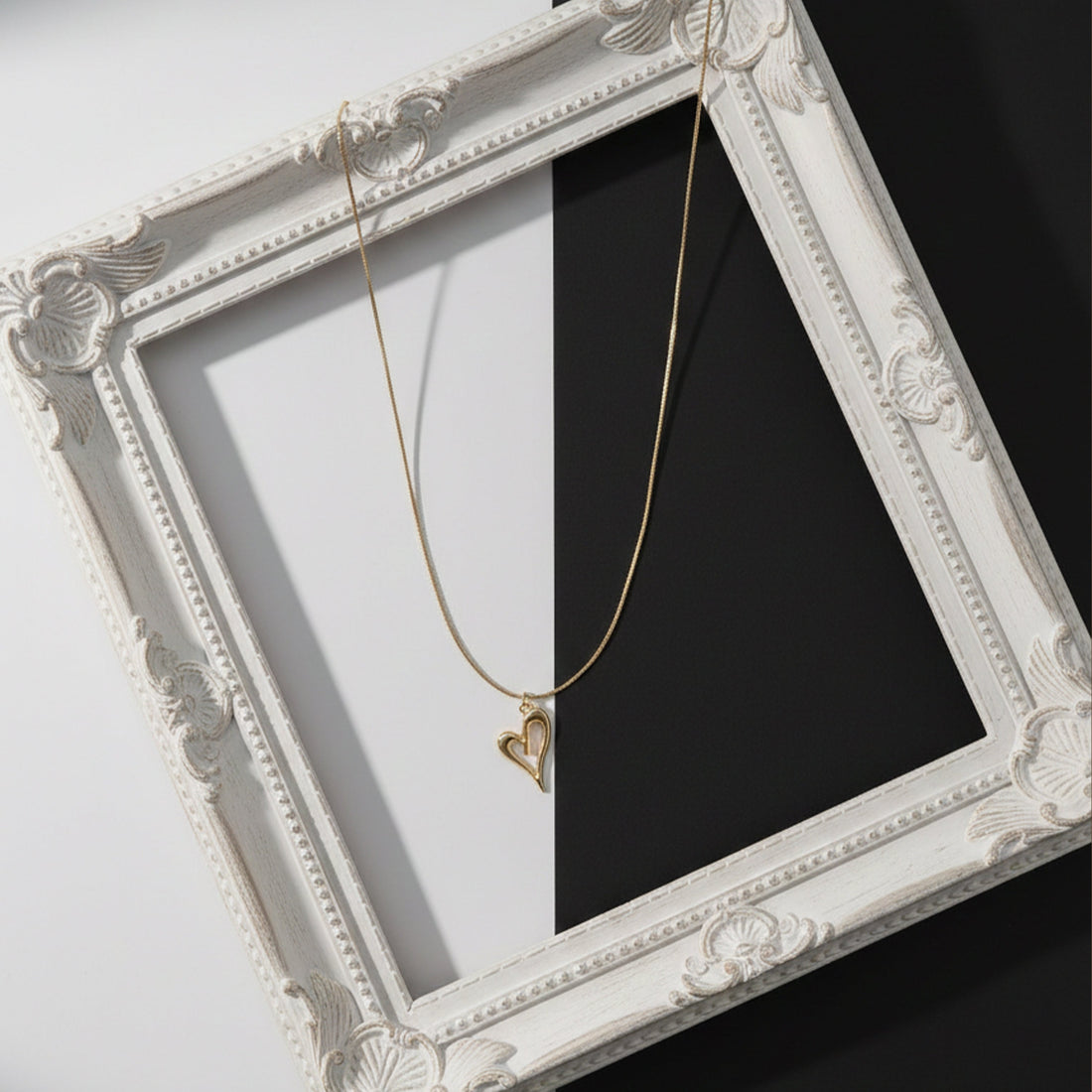 Romantic Gold Heart Pendant Necklace