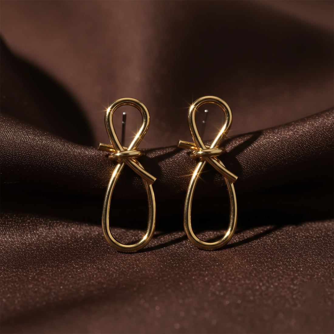 Luxe Knot Loop Drop Earrings