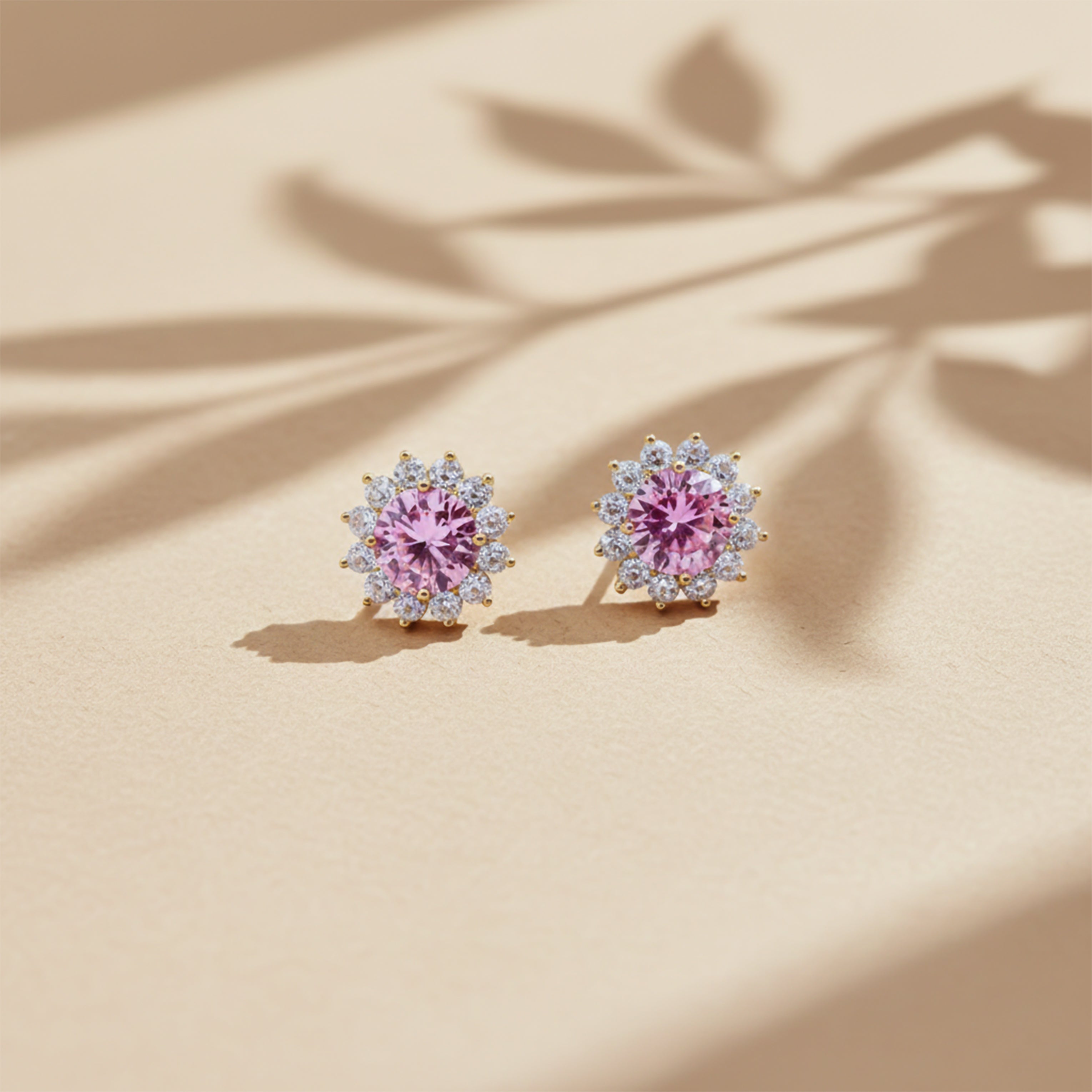 Rose Glow Floral Halo Earrings
