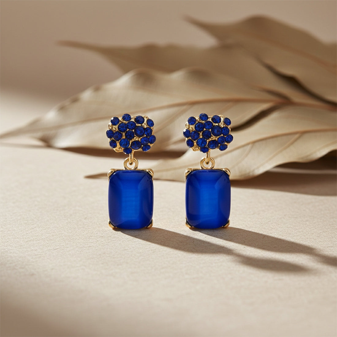 Blue Opulence Drops Earrings