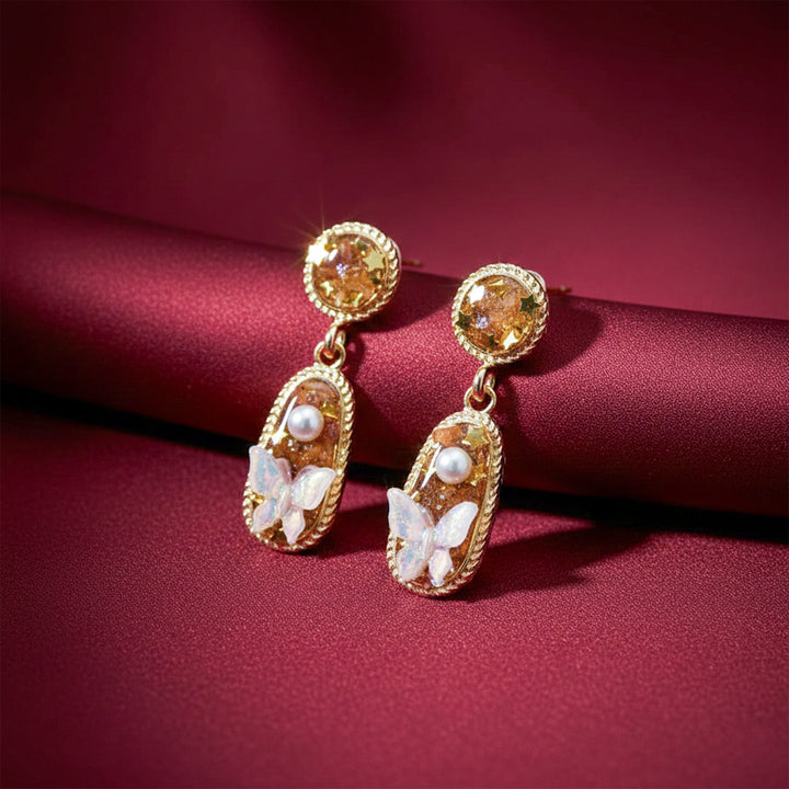 Aurora Butterfly Pearl Earrings