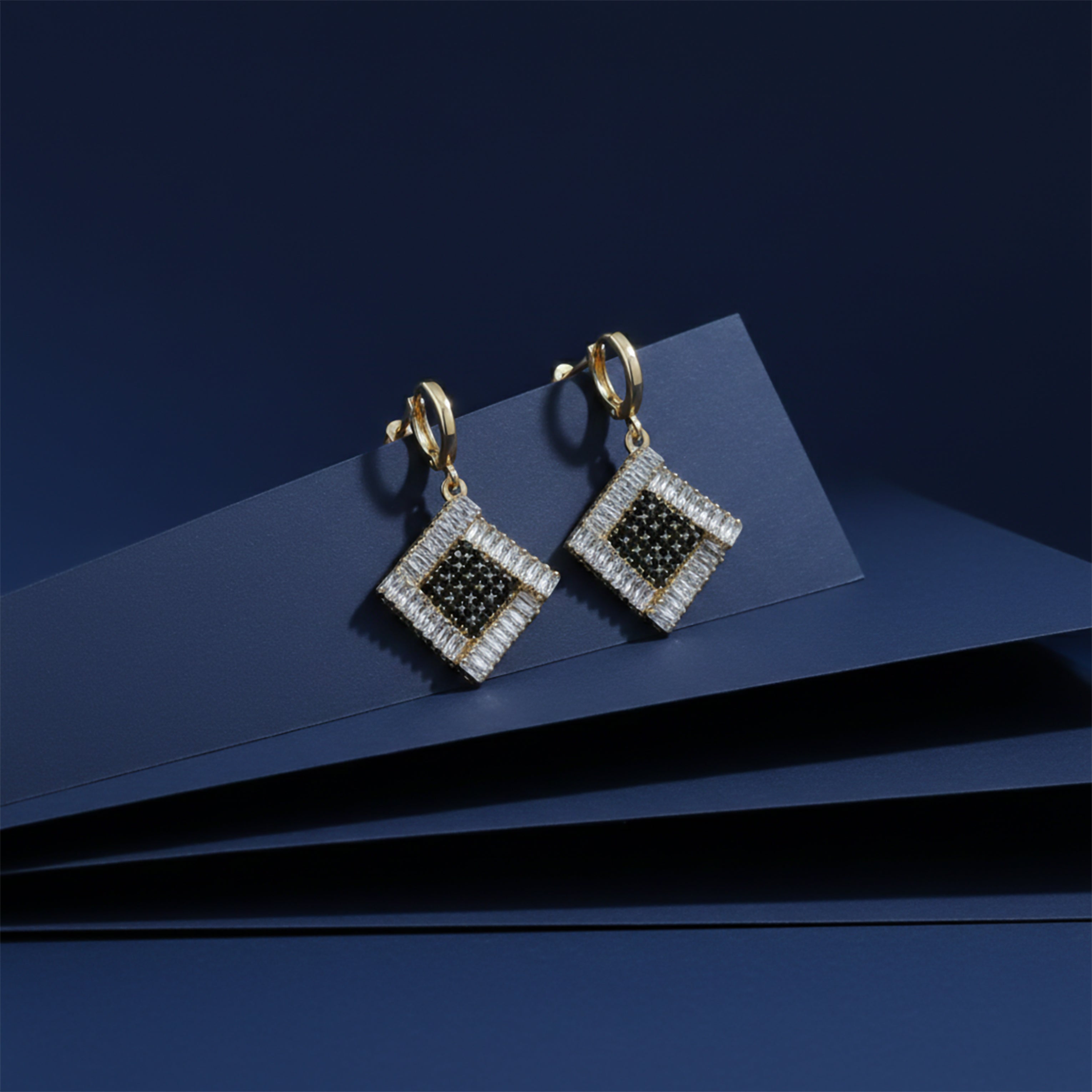 Crystal Square Luxe Earrings