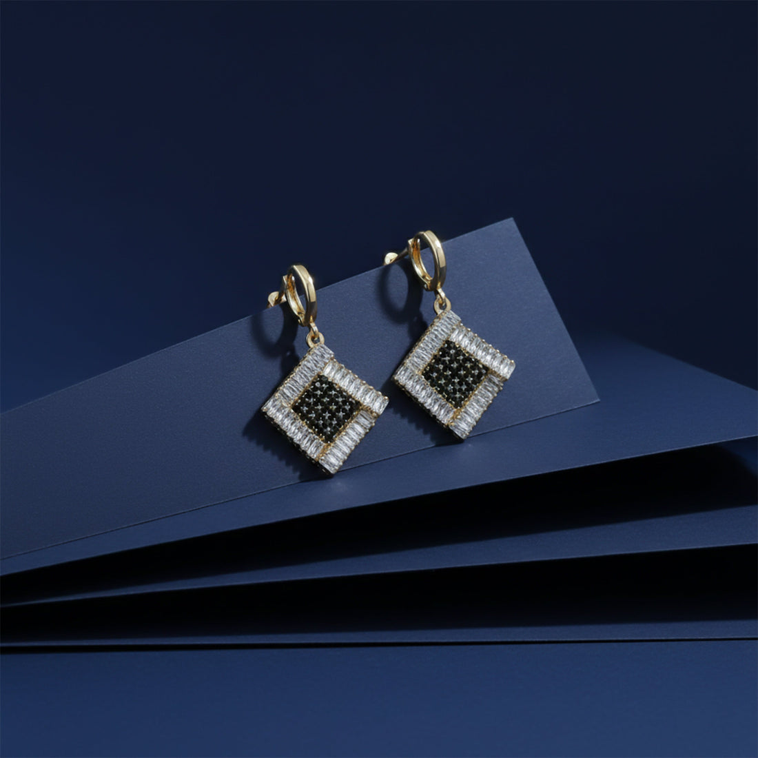 Crystal Square Luxe Earrings