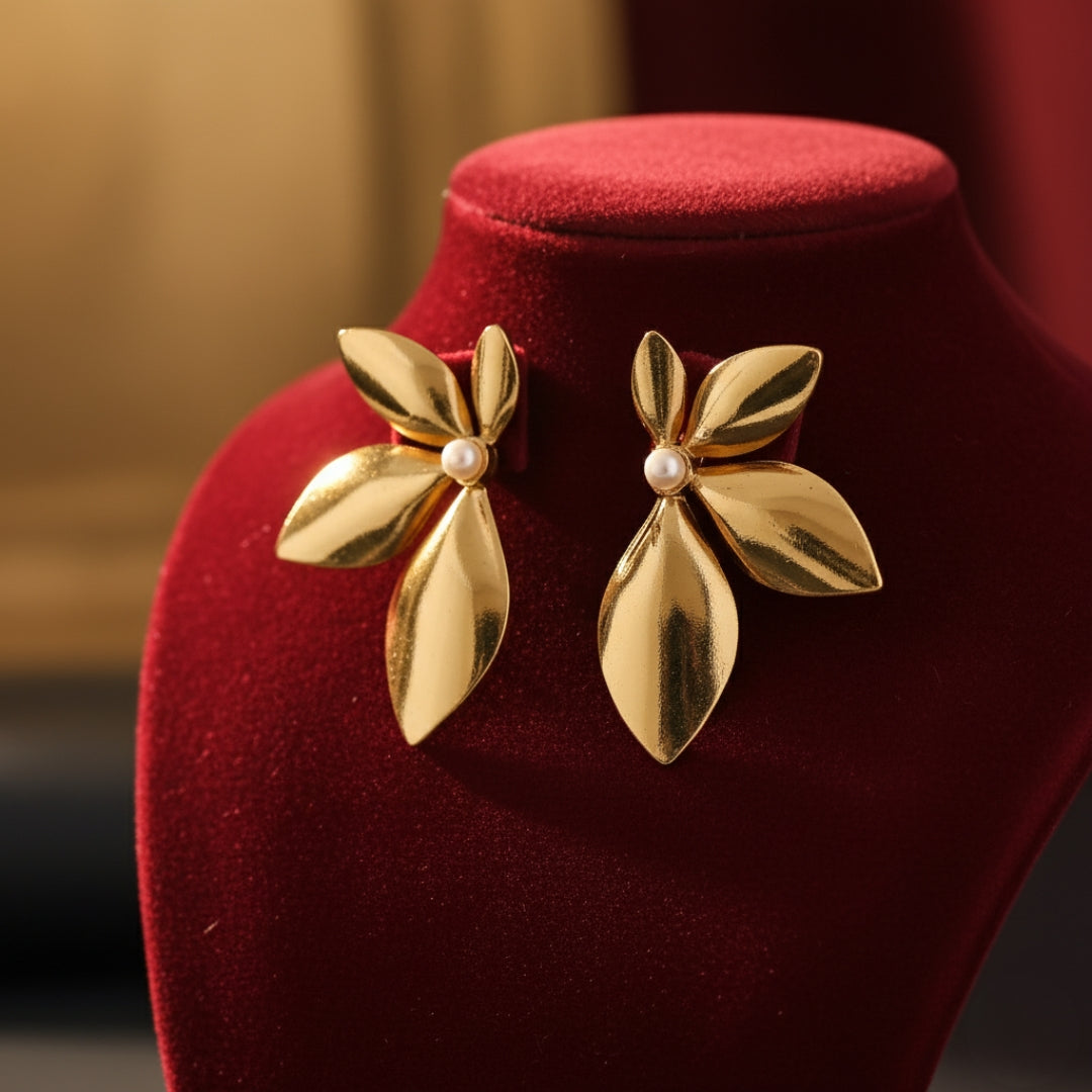 Gold Flower Earrings