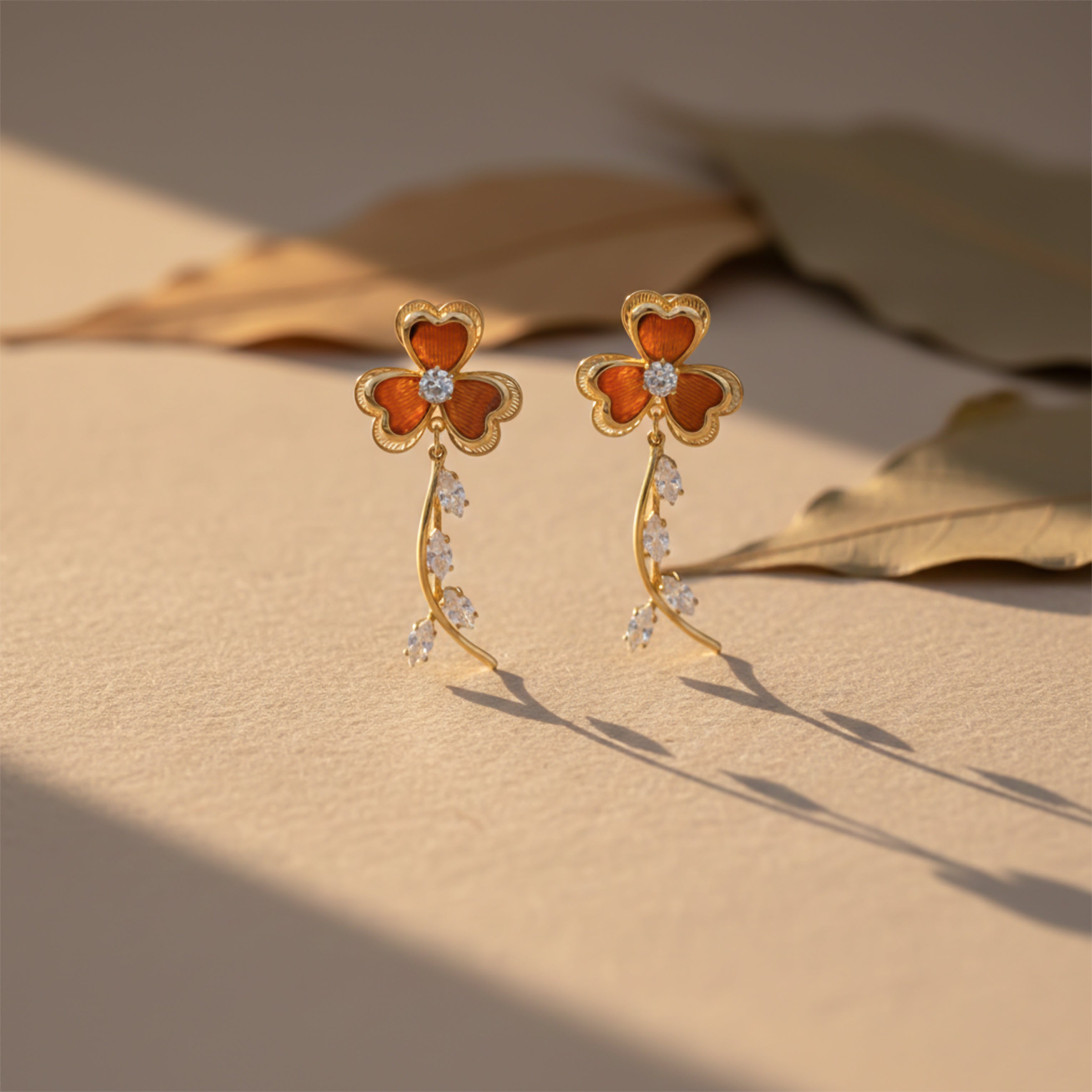 Clover Shine Dangle Earrings