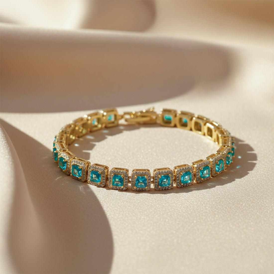 Turquoise Diamond Frame Bracelet