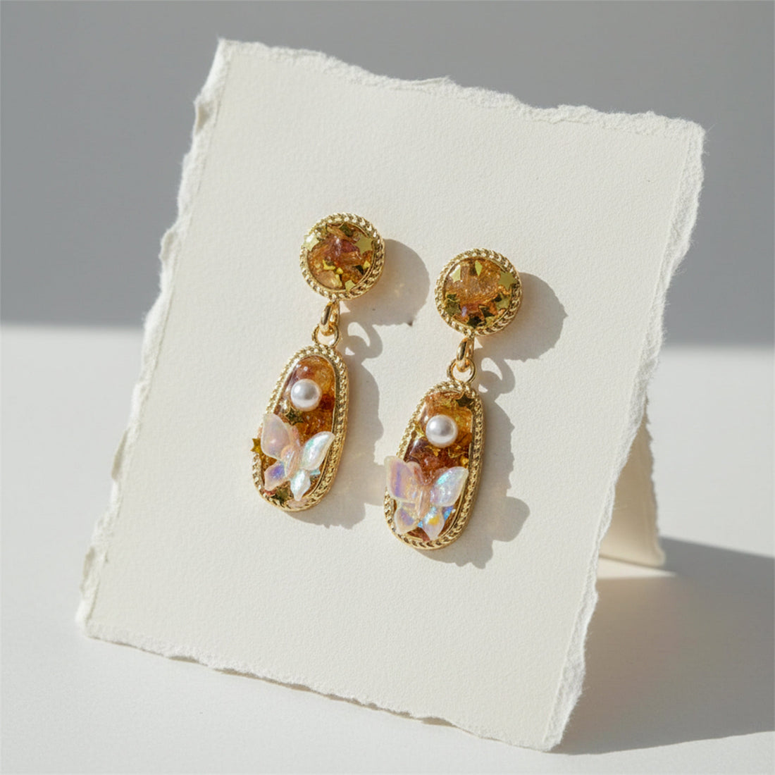 Aurora Butterfly Pearl Earrings