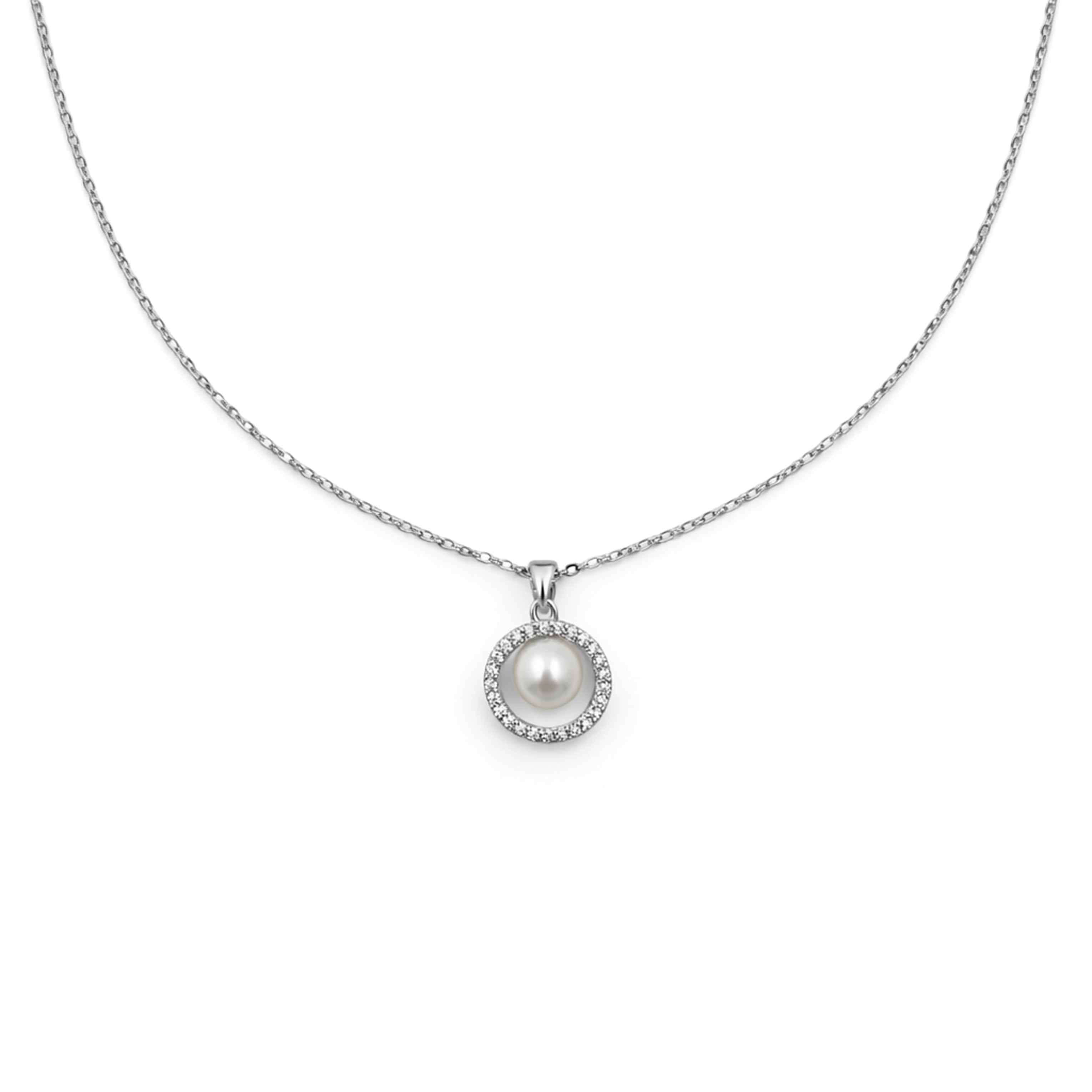 Classic Pearl & Silver Chain Necklace