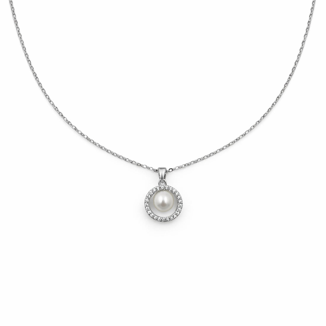 Classic Pearl & Silver Chain Necklace
