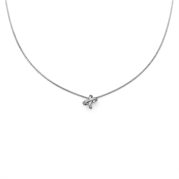 Infinity Cross Diamond Silver Necklace