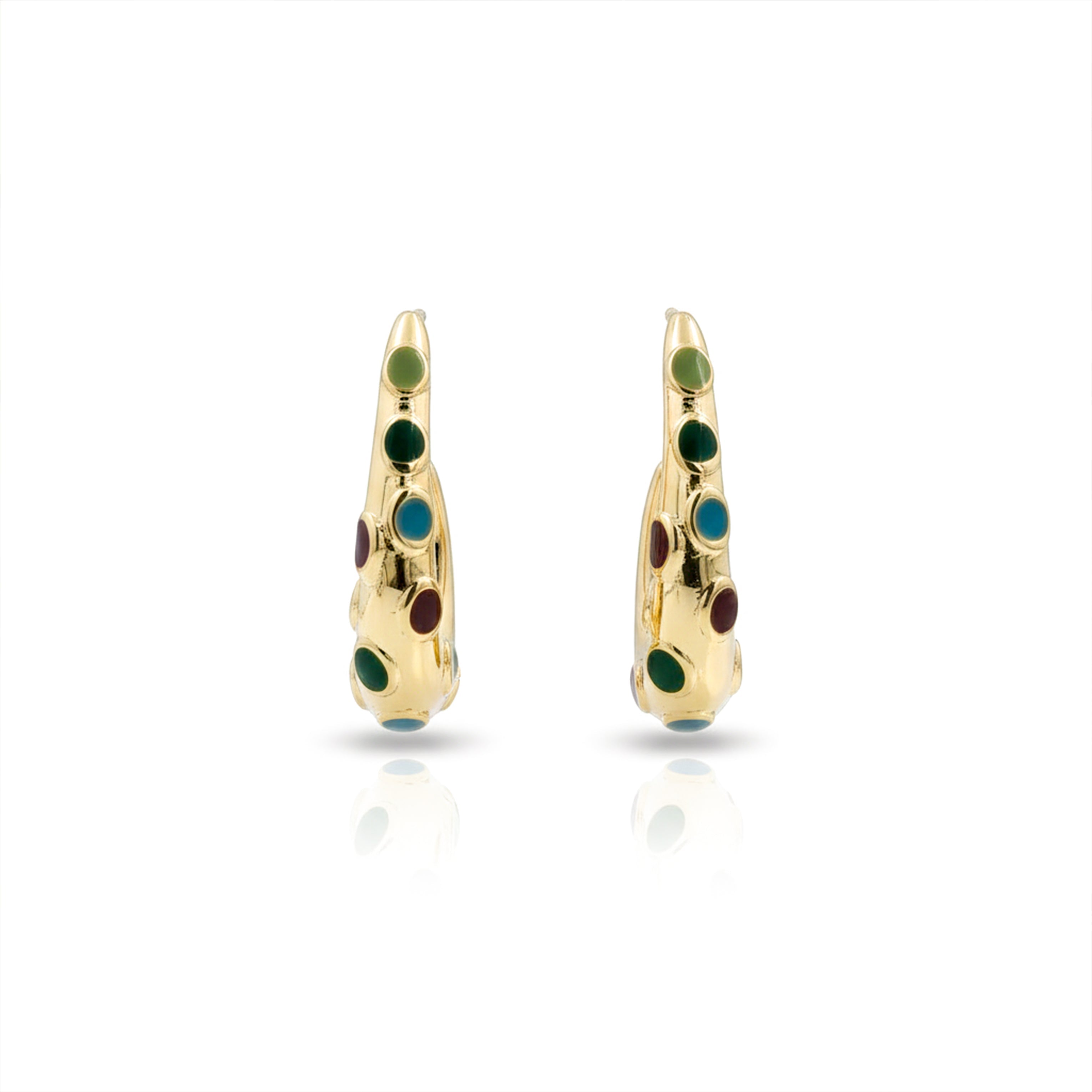 LuxeNova Colorstone Hoop Earrings