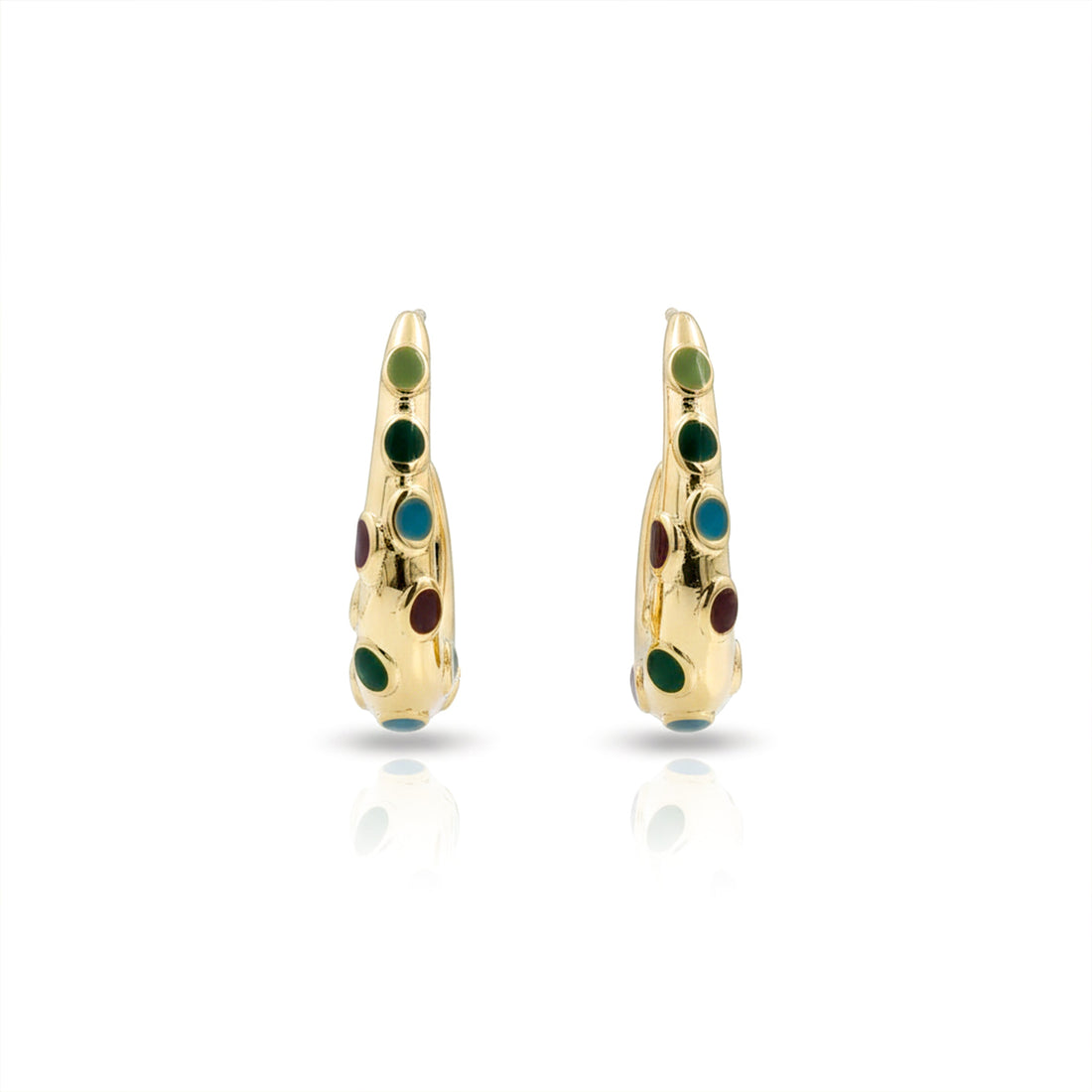 LuxeNova Colorstone Hoop Earrings
