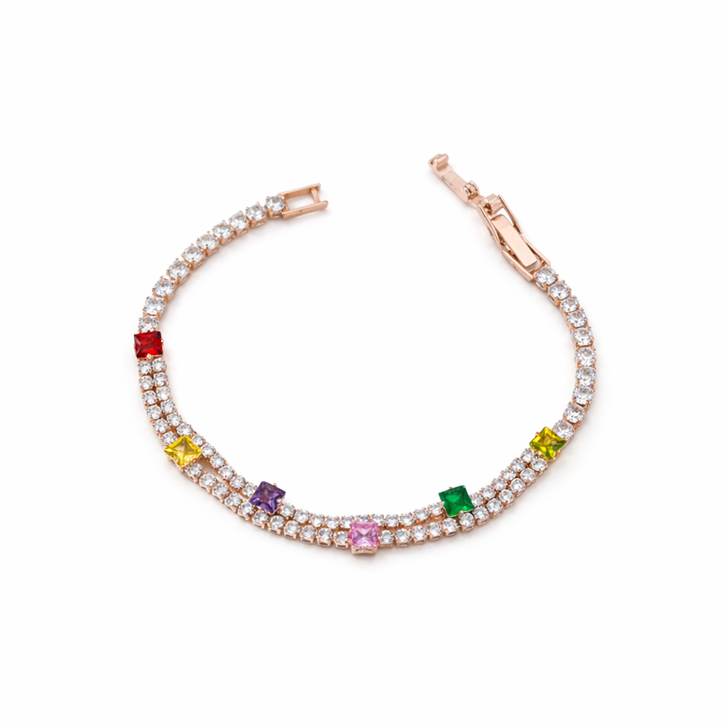 Luxe Square Stone Tennis Bracelet