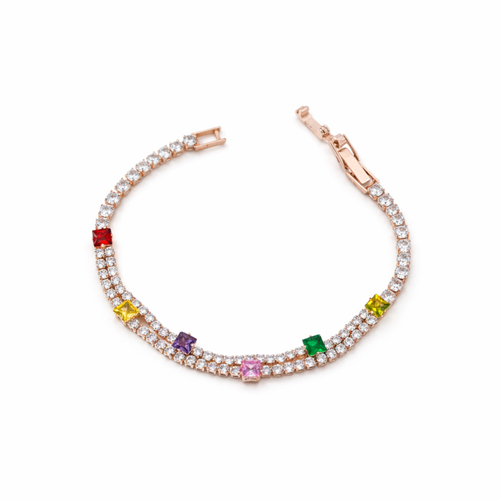 Luxe Square Stone Tennis Bracelet
