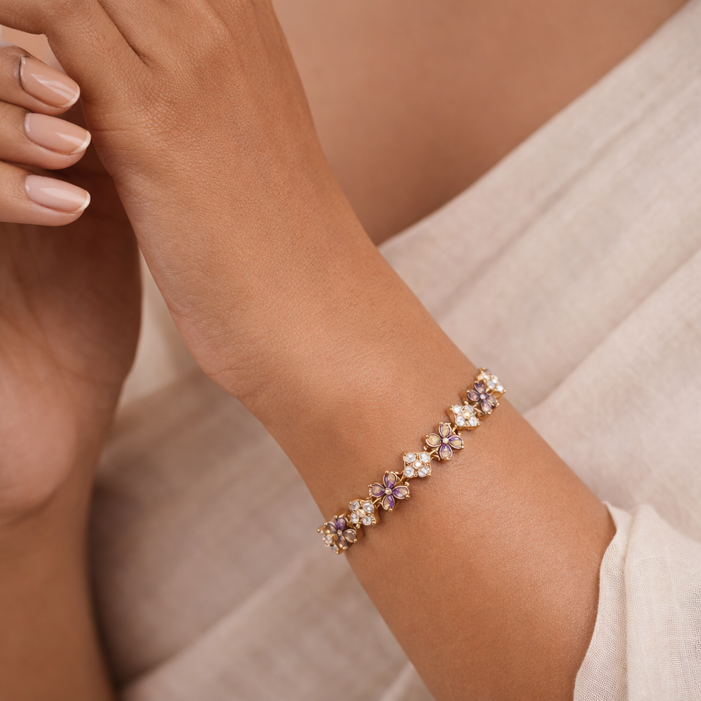 Luxe Flower Charm Bracelet