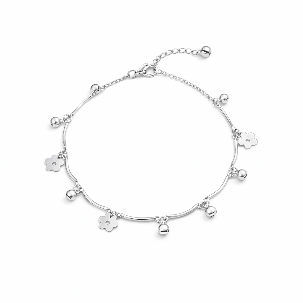 Luna Floral Charm Anklet