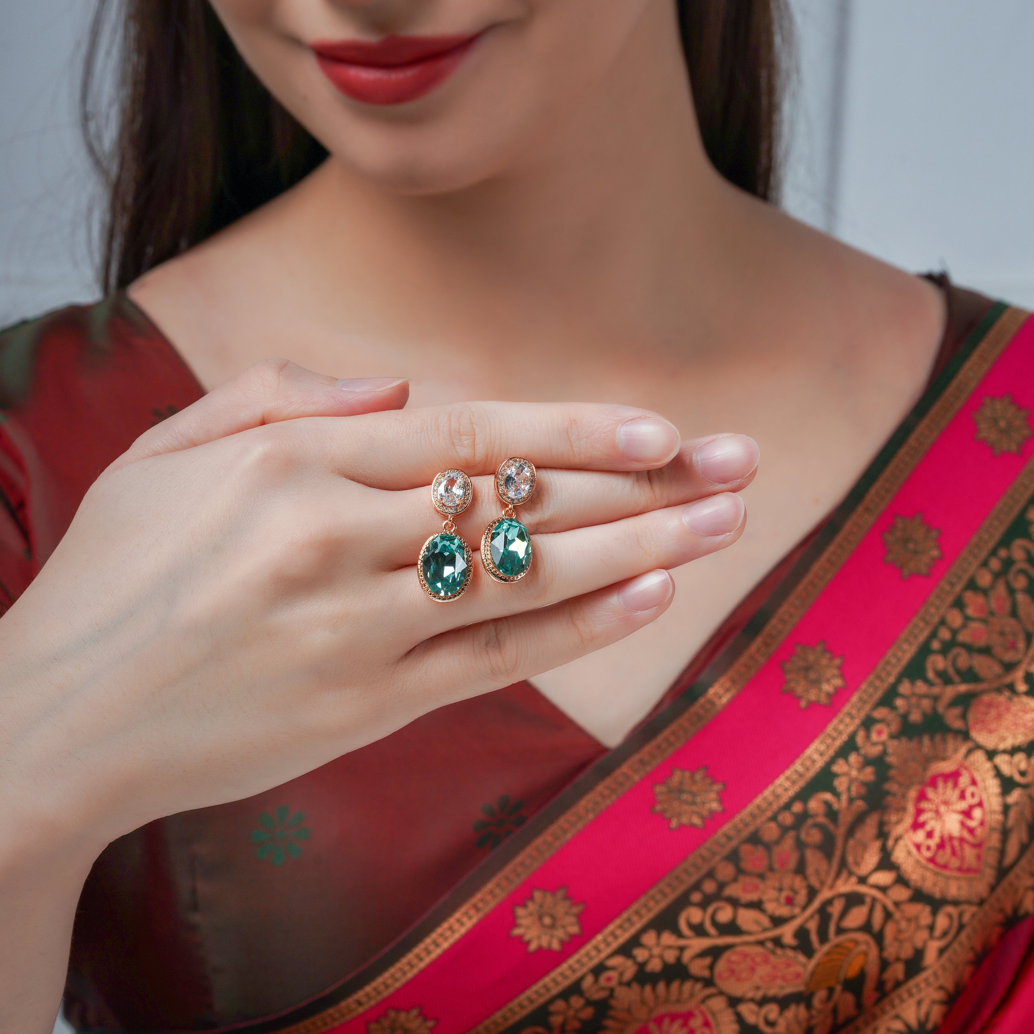 Veloura Emerald Glow Drop Earrings