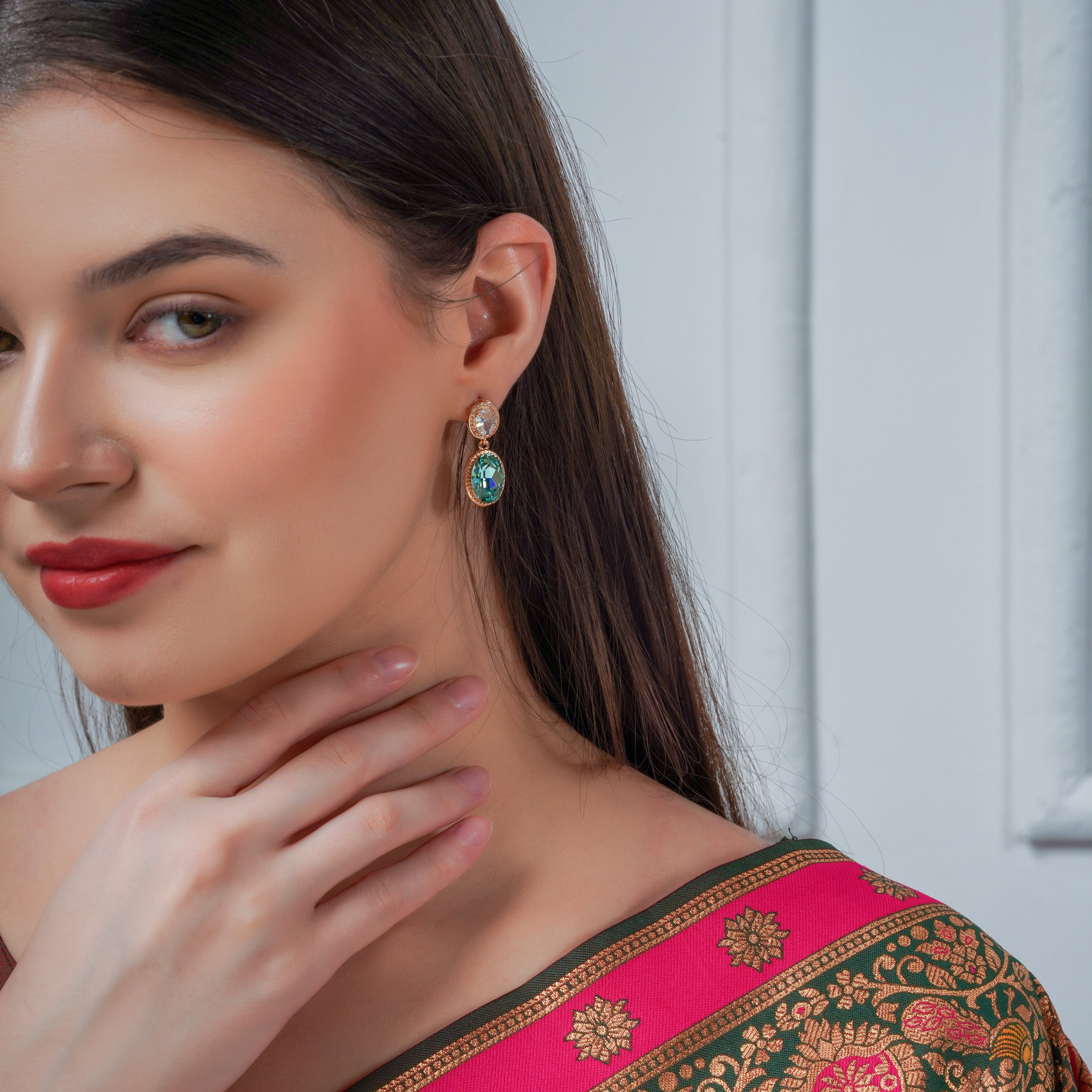 Veloura Emerald Glow Drop Earrings