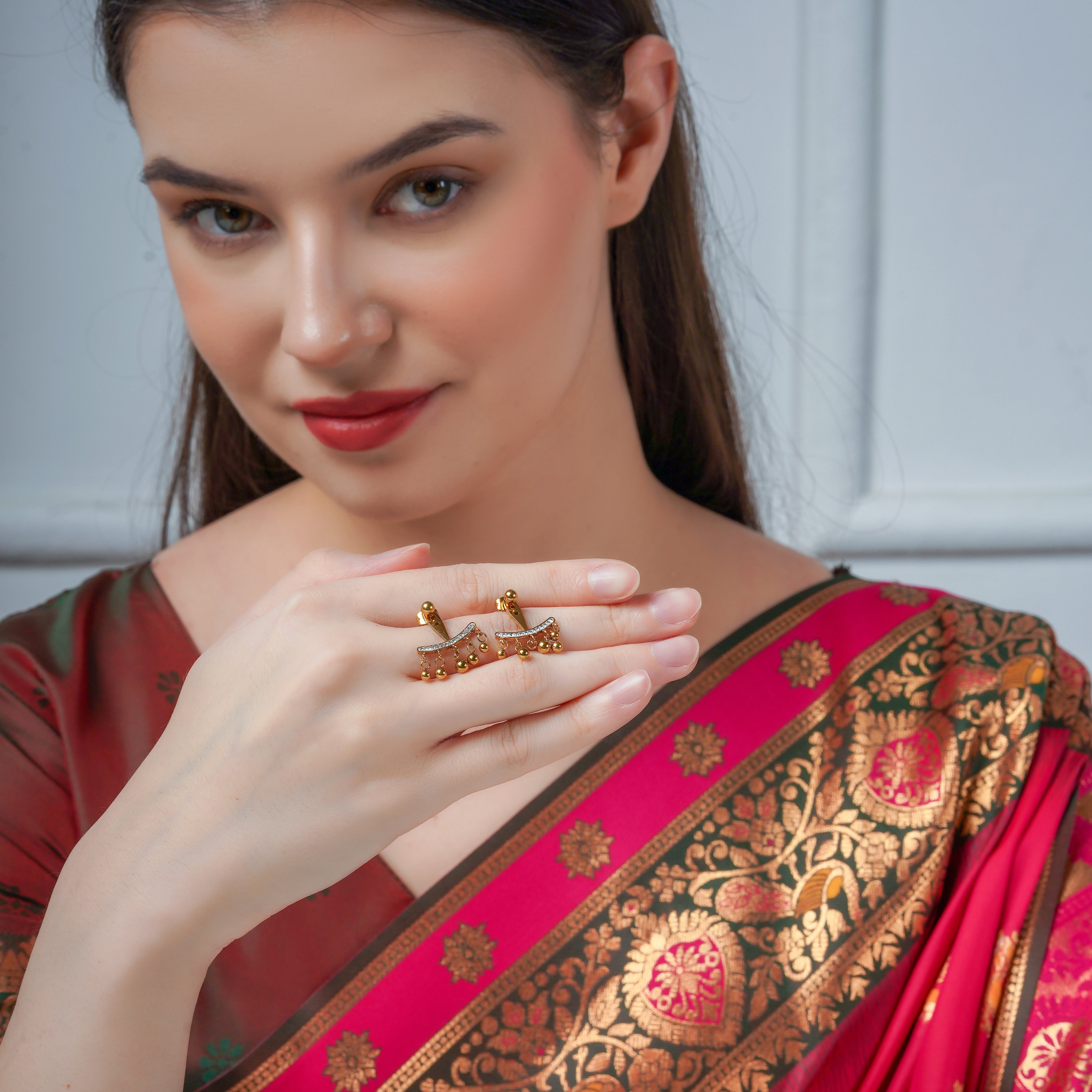 Golden Jhalar Luxe Chandelier Earrings