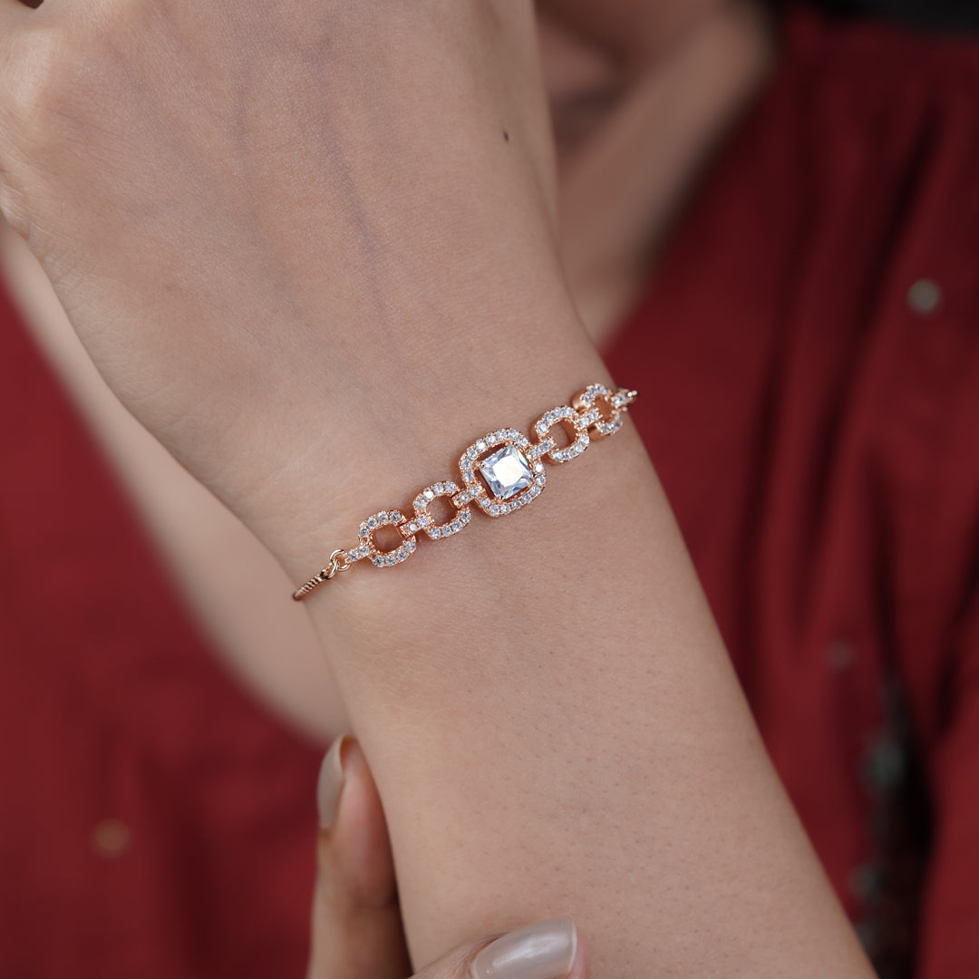 Cubic Zirconia Adjustable Slider Bracelet