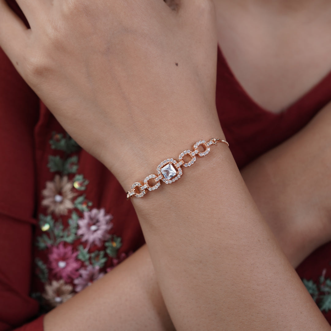 Cubic Zirconia Adjustable Slider Bracelet
