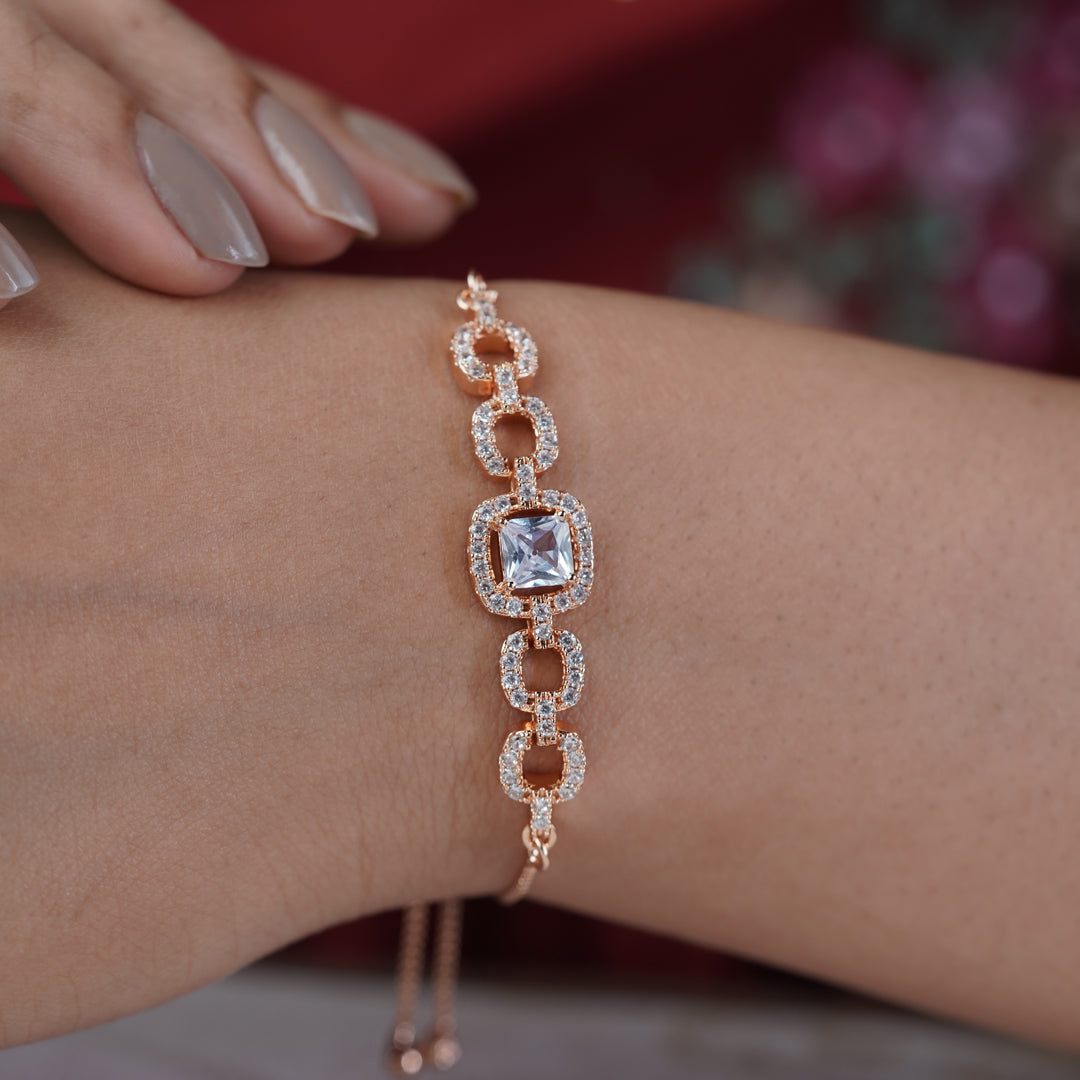 Cubic Zirconia Adjustable Slider Bracelet