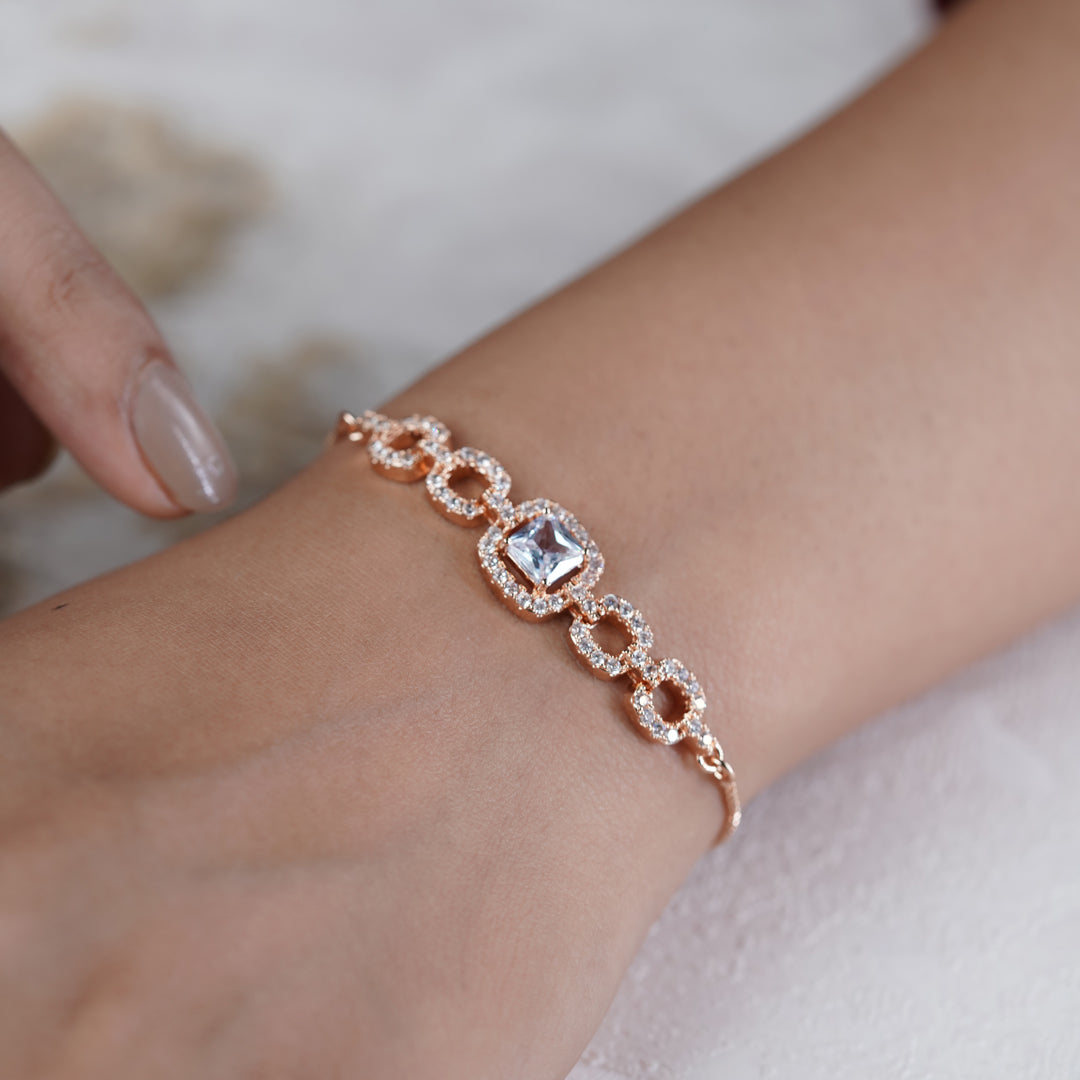 Cubic Zirconia Adjustable Slider Bracelet