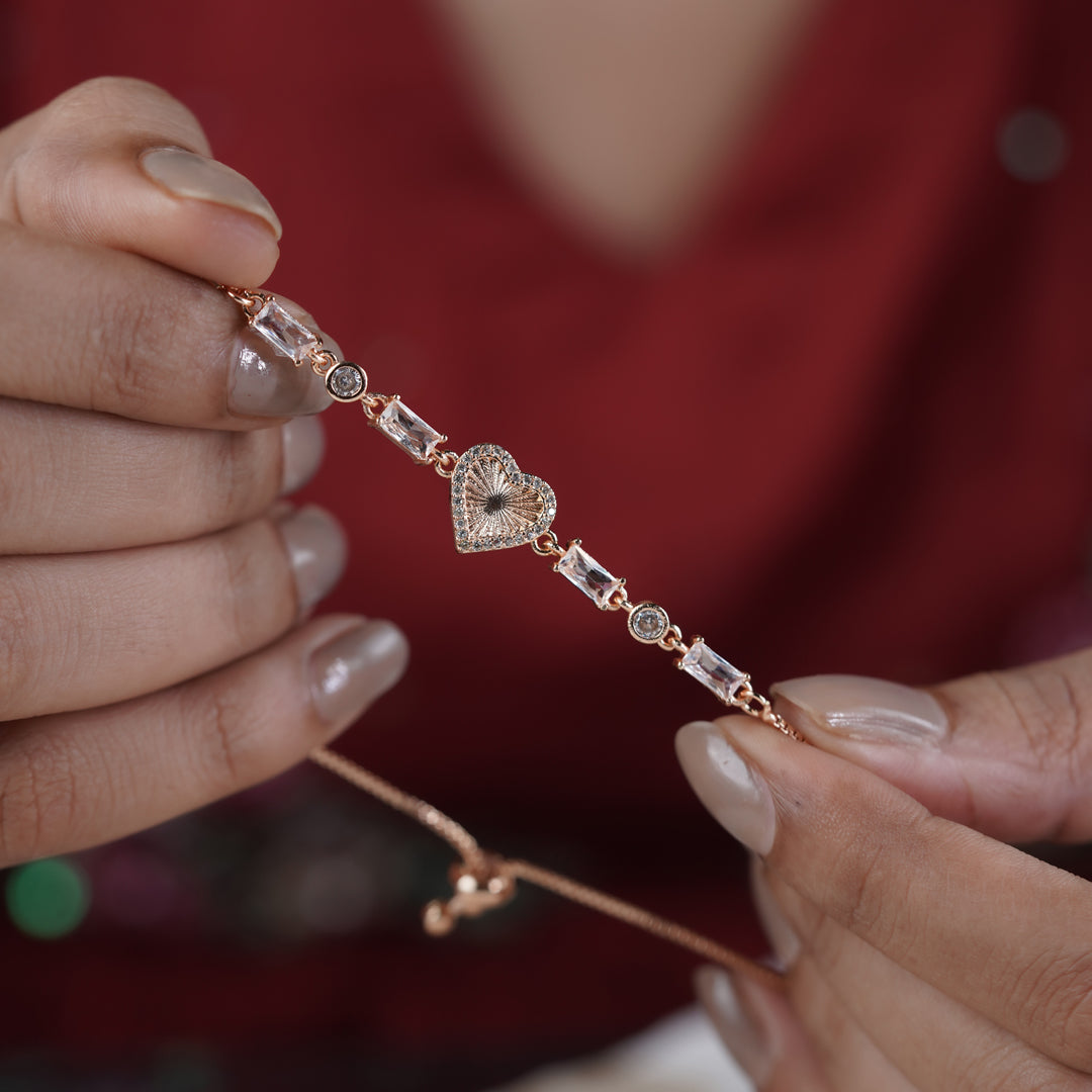 Zircon Heart Slider Bracelet